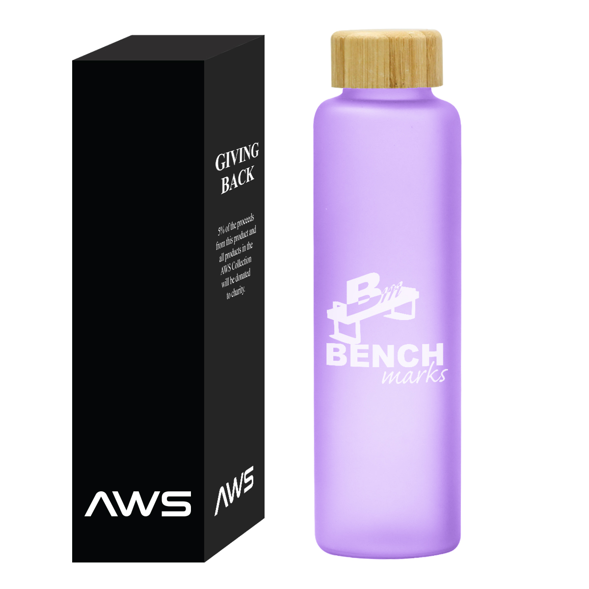 Aws 20 Oz. Belle Glass Bottle With Bamboo Lid 1