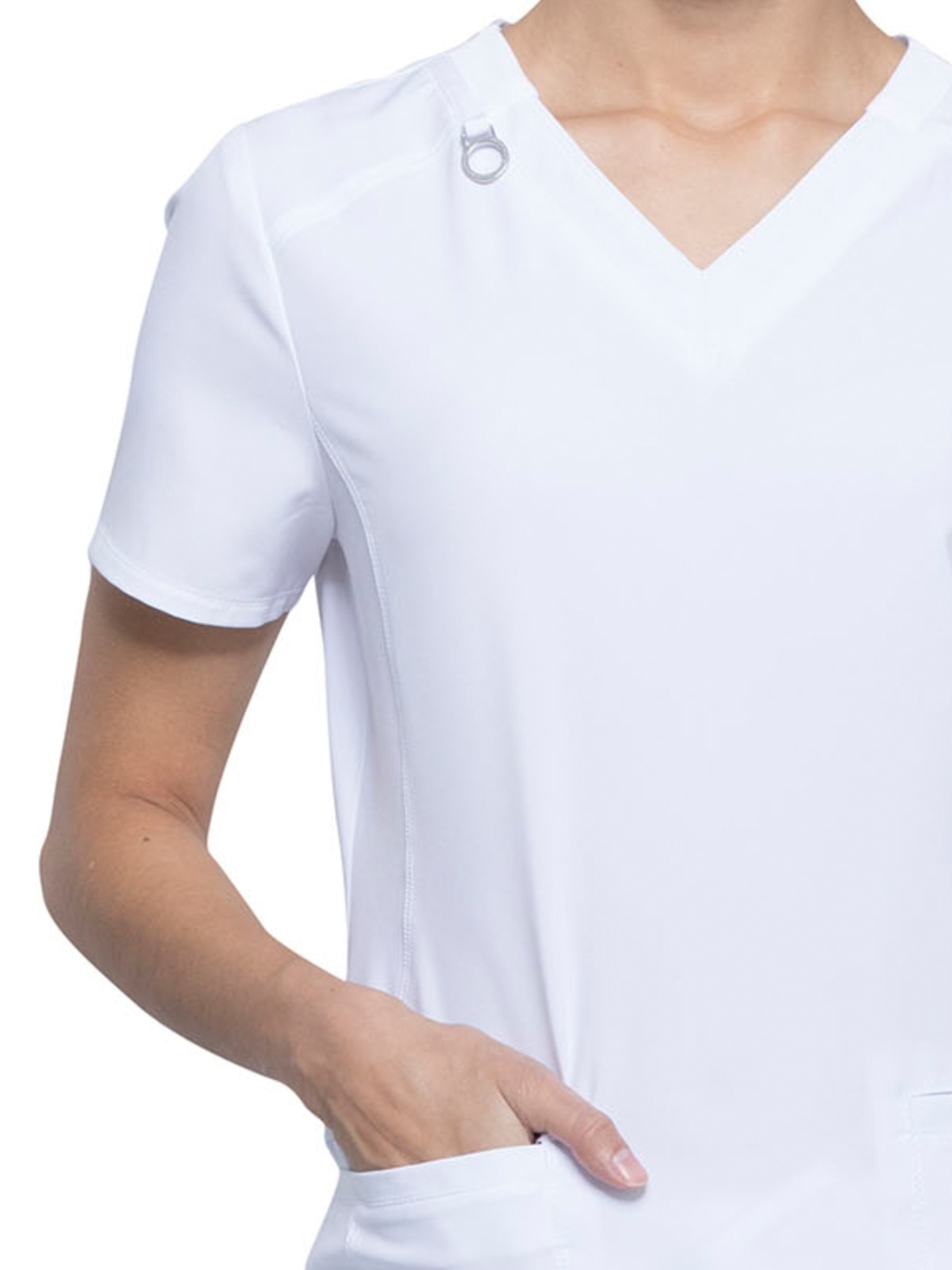 Infinity - Women's 2 Pocket Princess Seams V-Neck Top 8