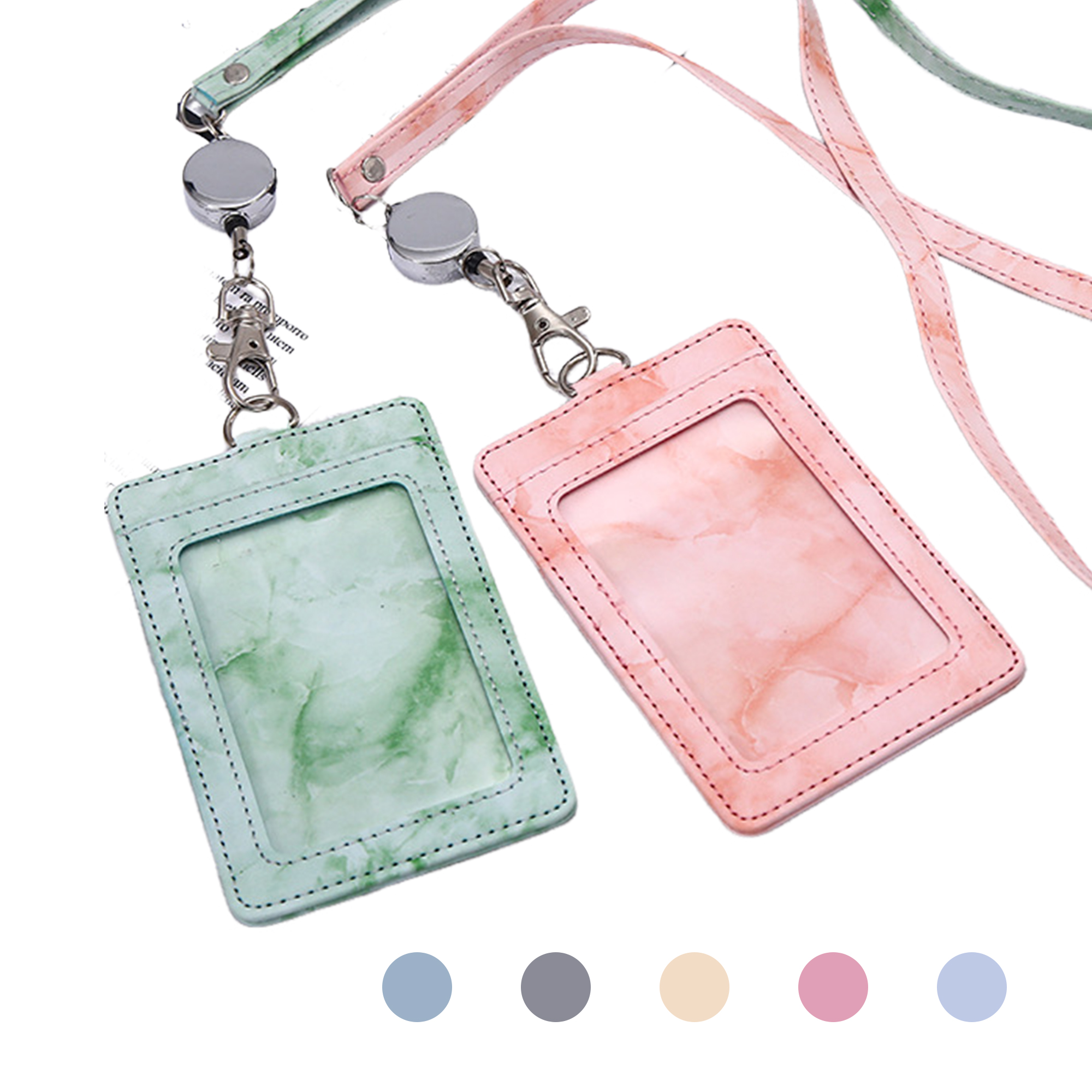 4 Slot Retractable PU Badge Holder 3