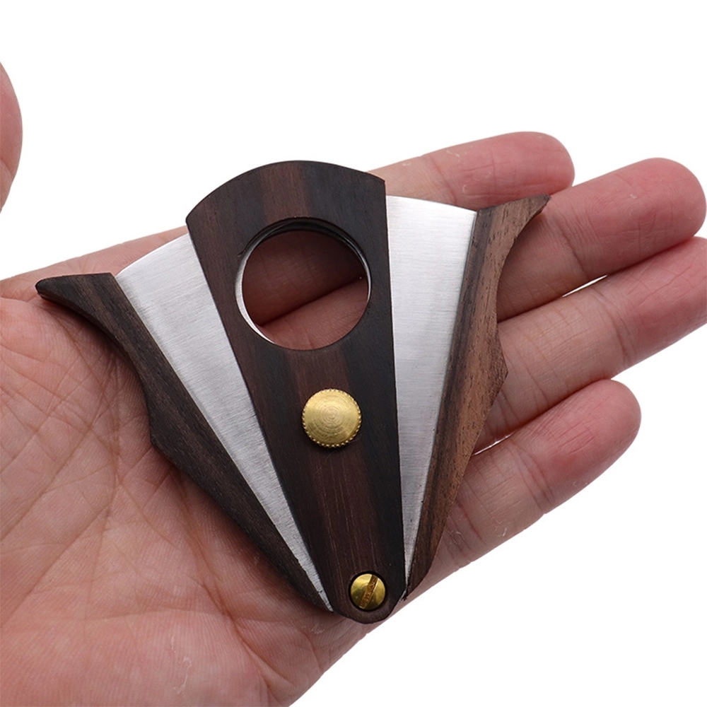Wood Stainless Steel Cigar Cutter With Lock System 3