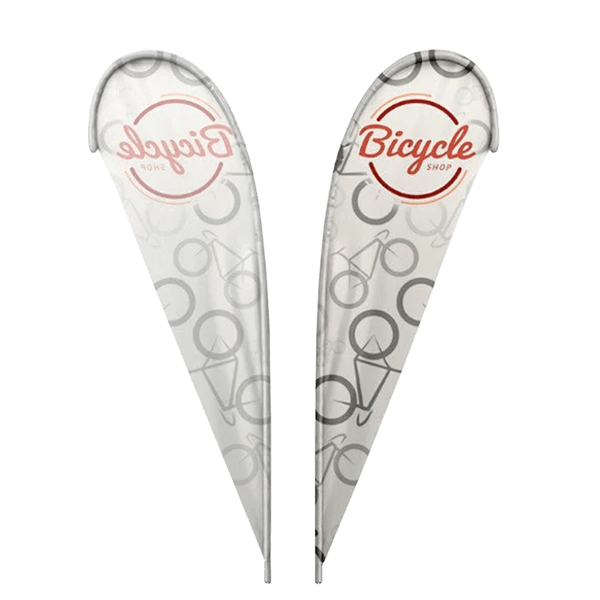 IMPORT 12' Single-Sided Teardrop Flag with Ground Spike 1