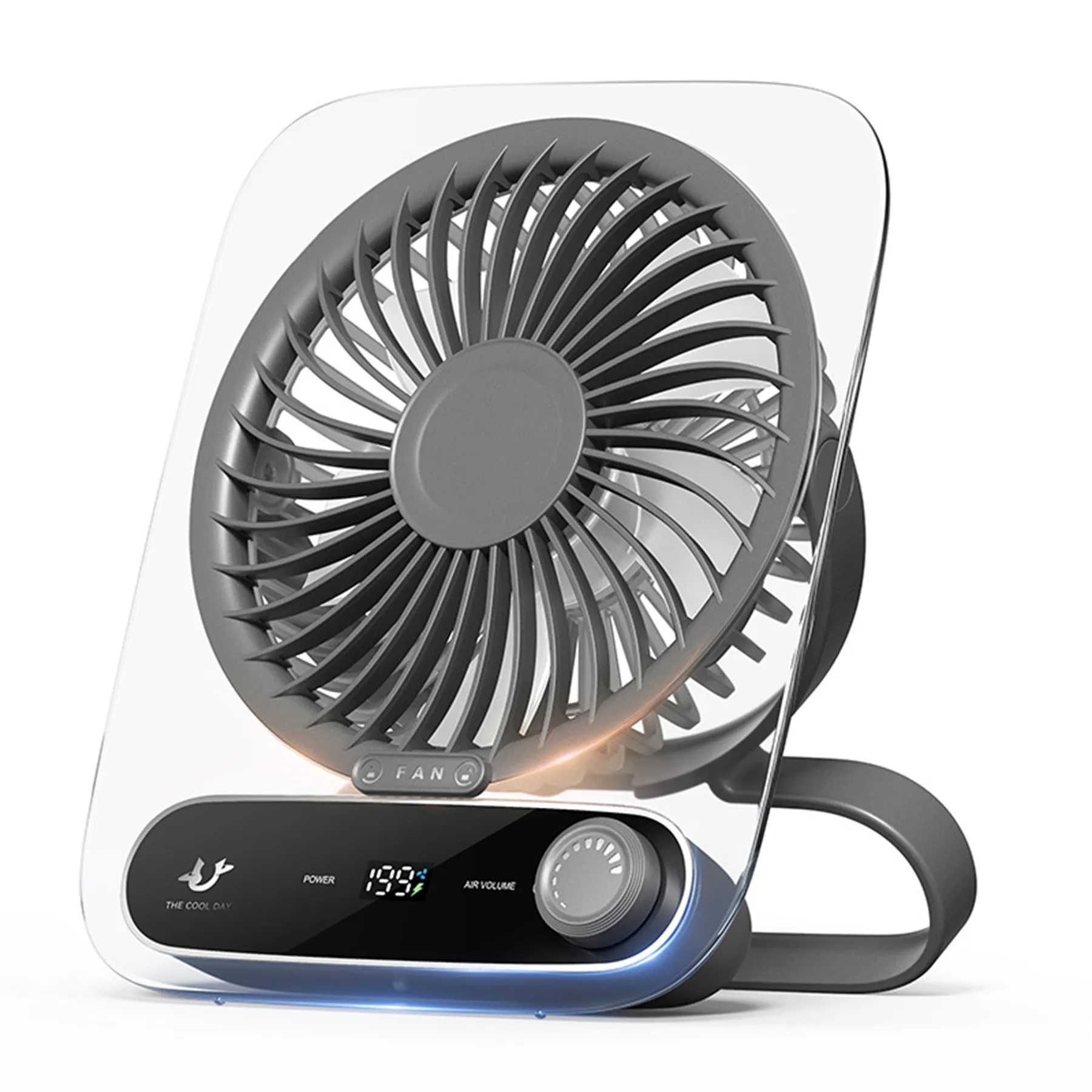 3000 mAh Ultra-thin Digital Display Portable Desktop Fan 7