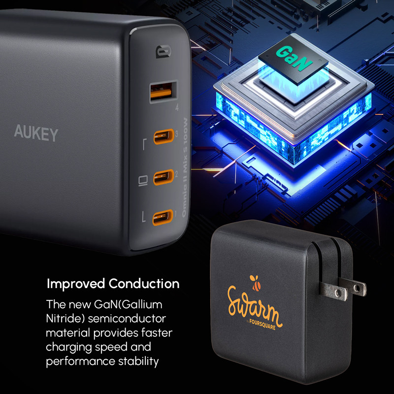 Aukey 4-Port PD 100W Wall Charger 5