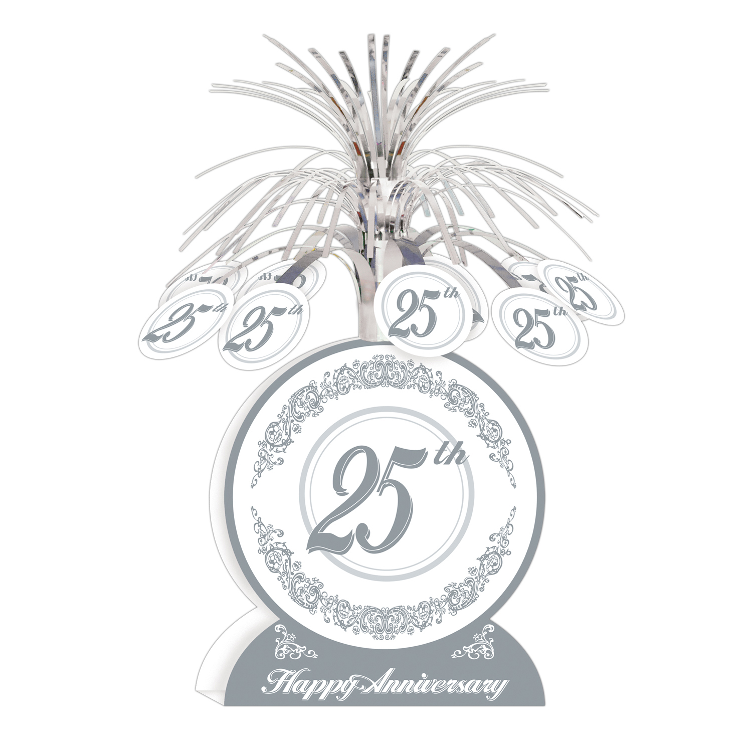 Silver 25th Anniversary Centerpiece