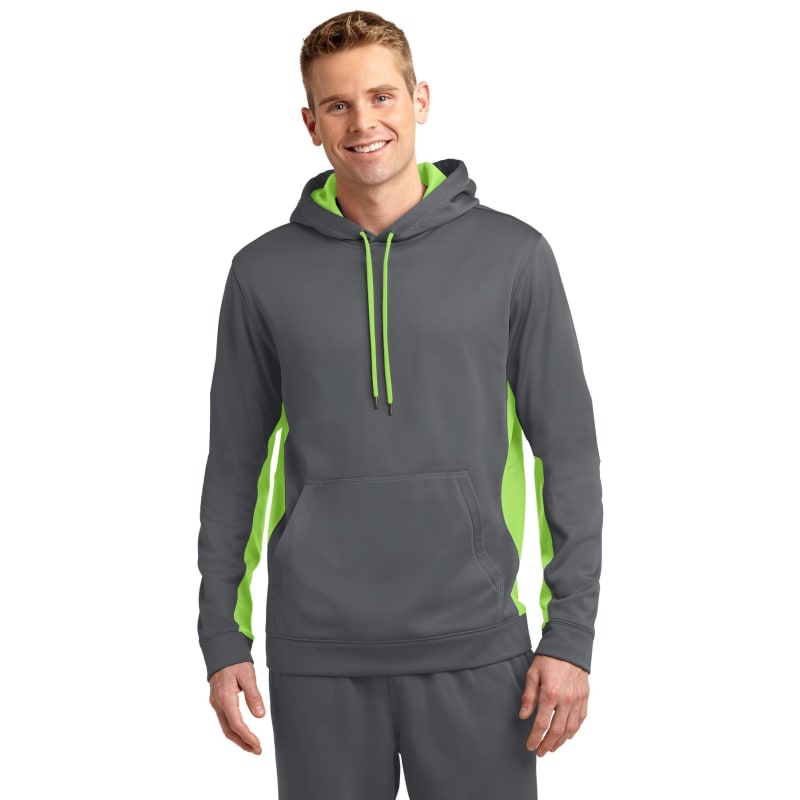 Sport-Tek Sport-Wick Fleece Colorblock Hooded Pullover. 13