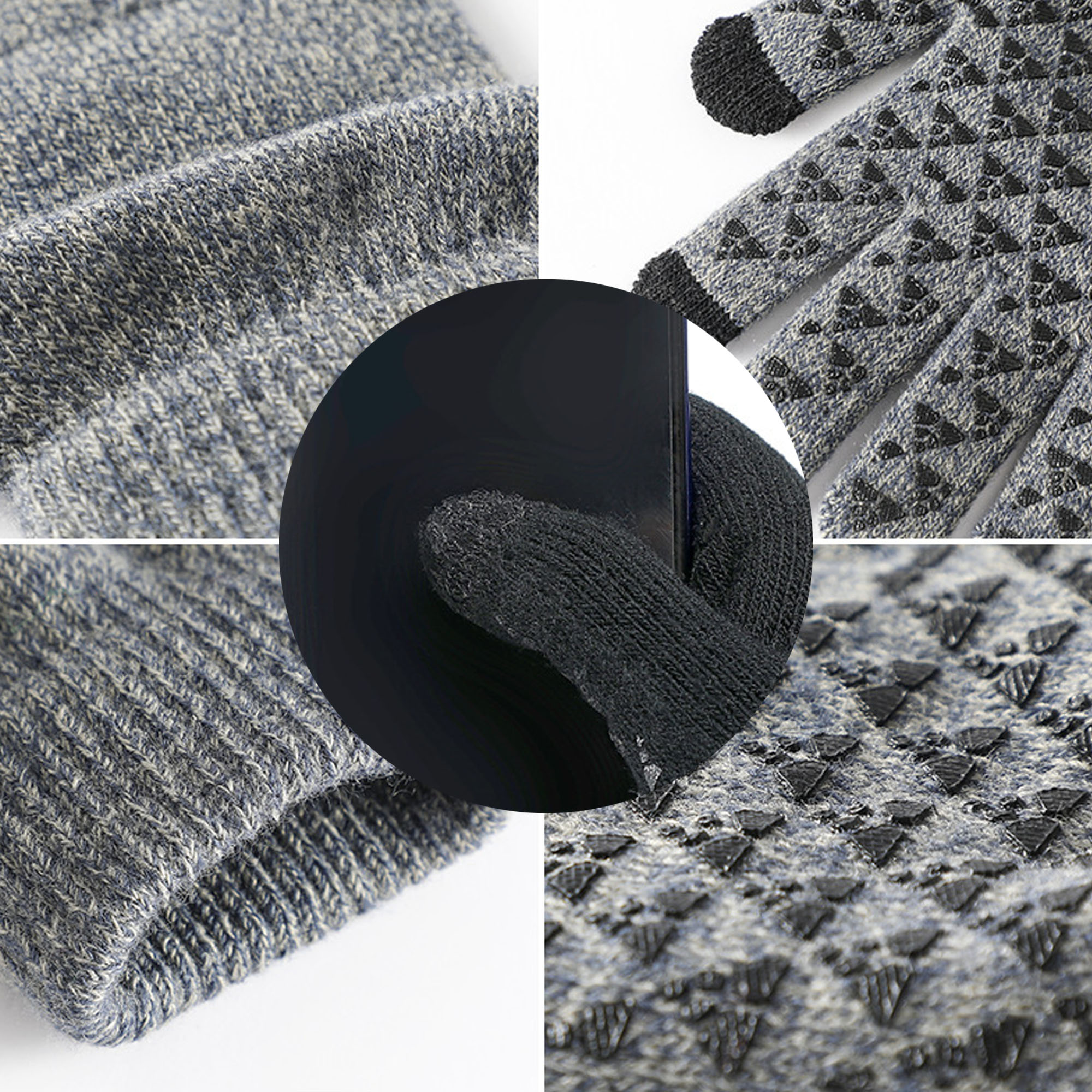 MOQ10 Warm non-slip Touch Screen Knitted Gloves 2