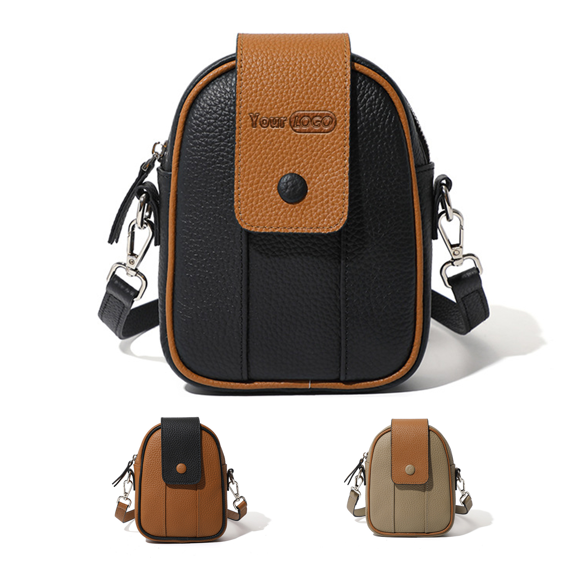 Genuine Leather Multifunctional cross-body phone bag 3