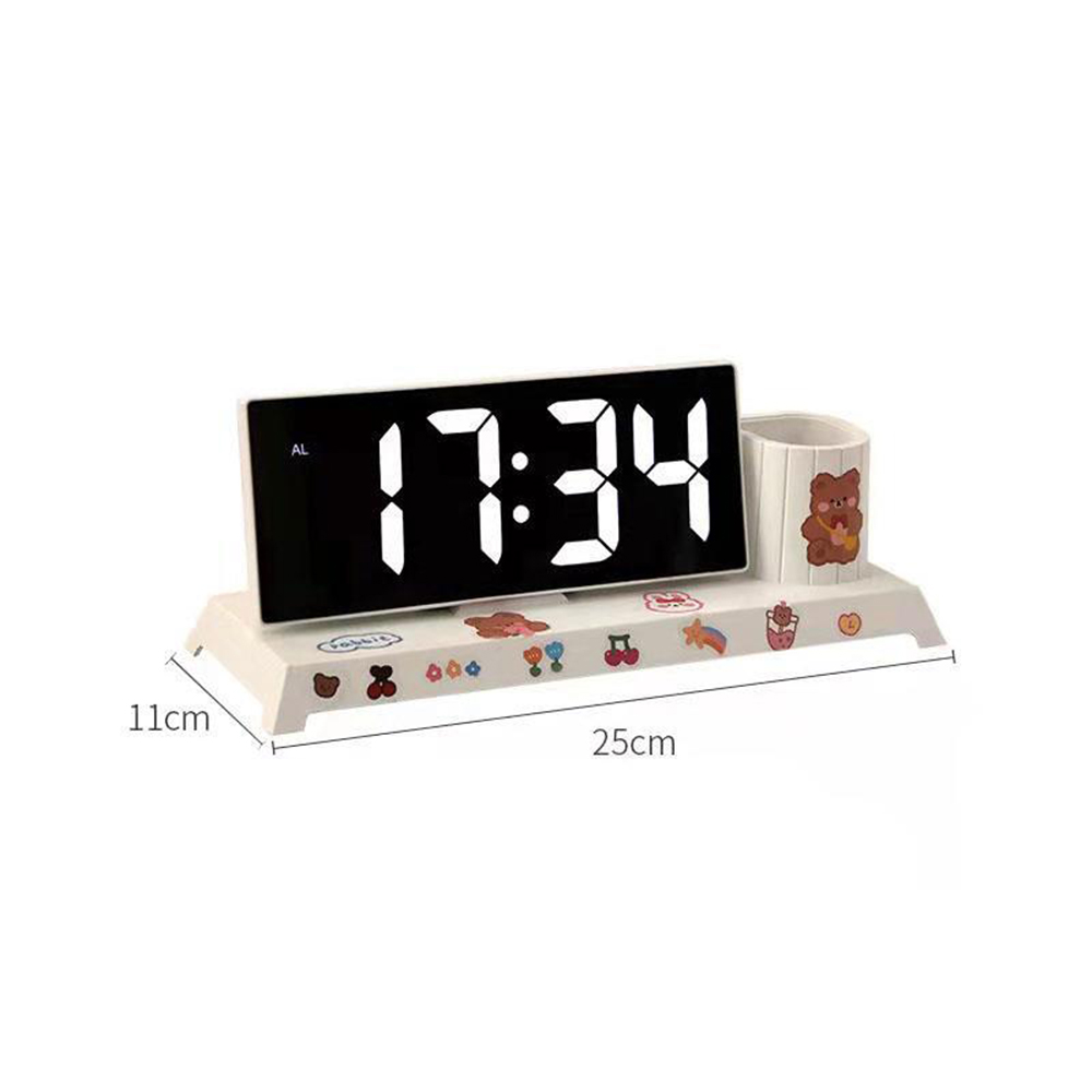 Desk Organizer with Clock Pen Holder 5
