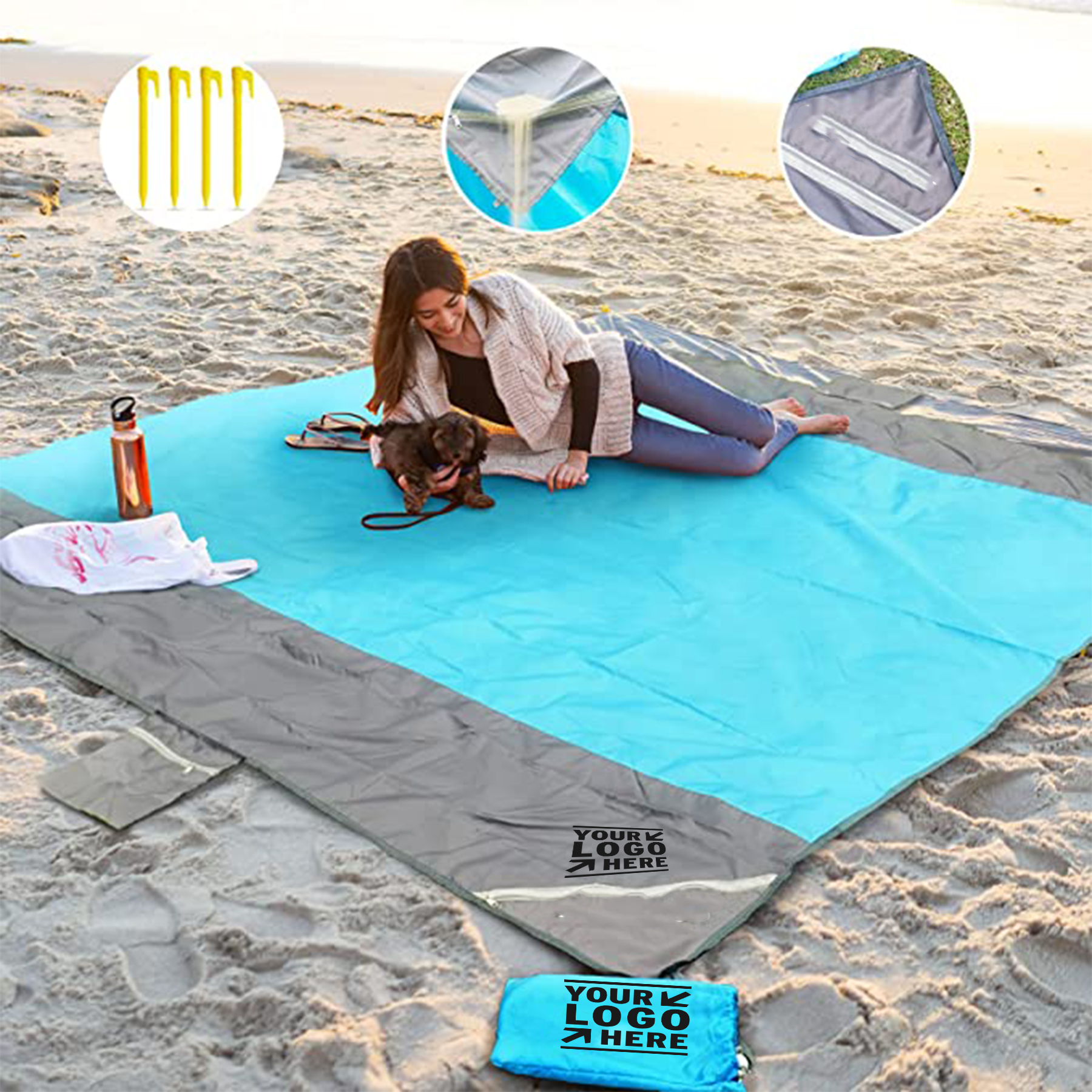 79 x 83 Inches Waterproof Sand Resistant Beach Blanket 2