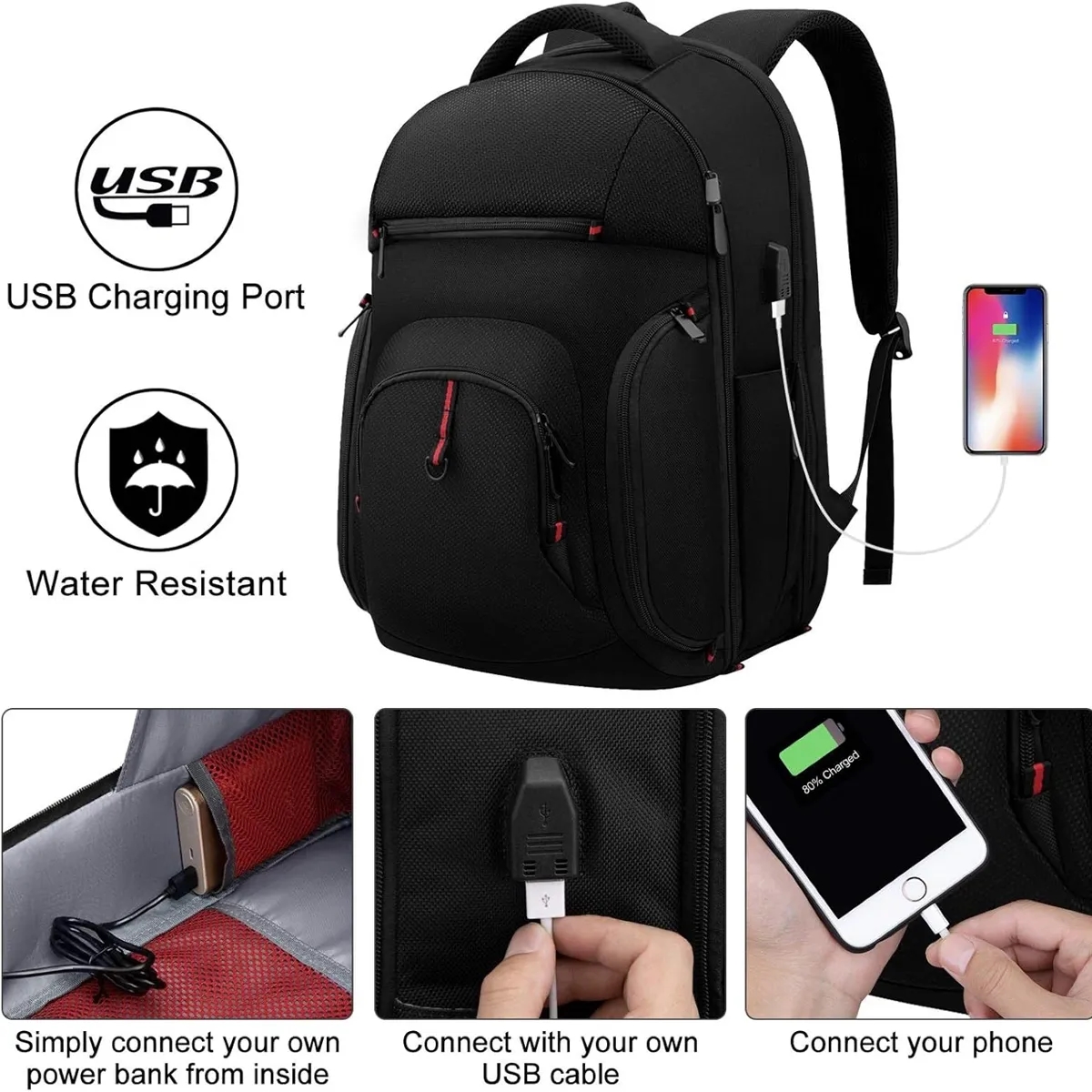 15.6" Laptop Anti-Theft Business Travel Waterproof Backpack 8