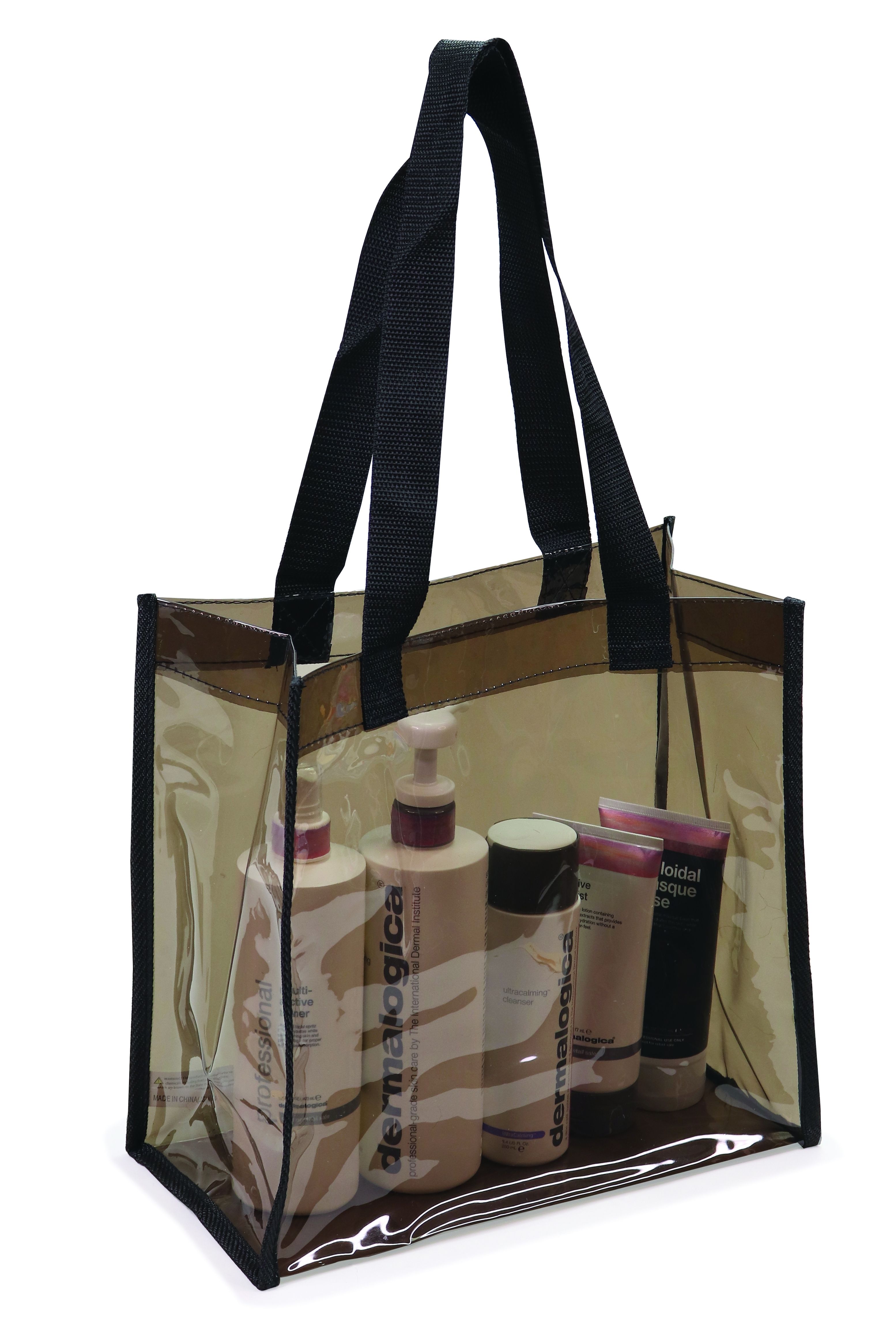 Clear Vinyl Tote Bag with Black Trim 4