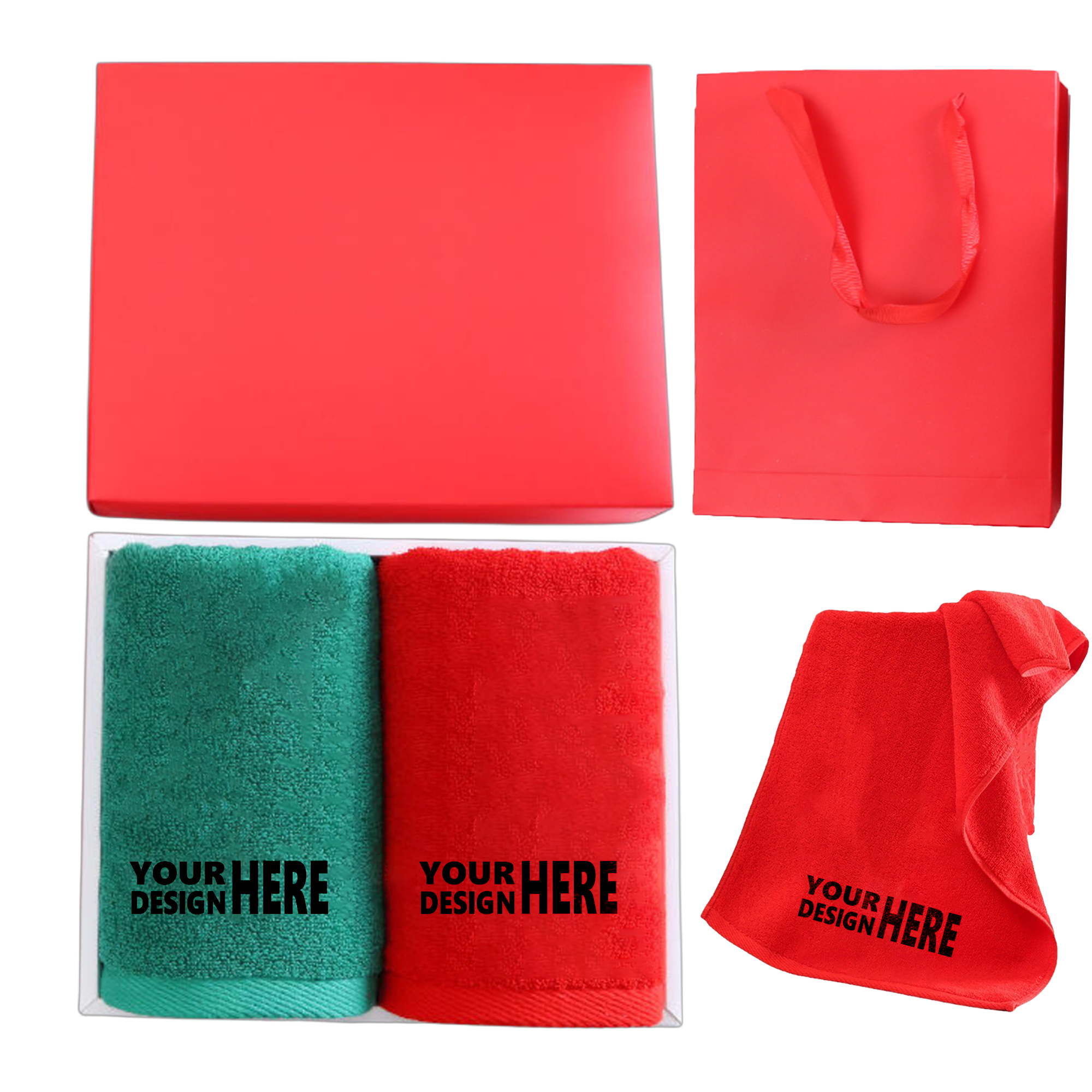 2-Piece 100% Cotton Christmas Towel Gift Box 2