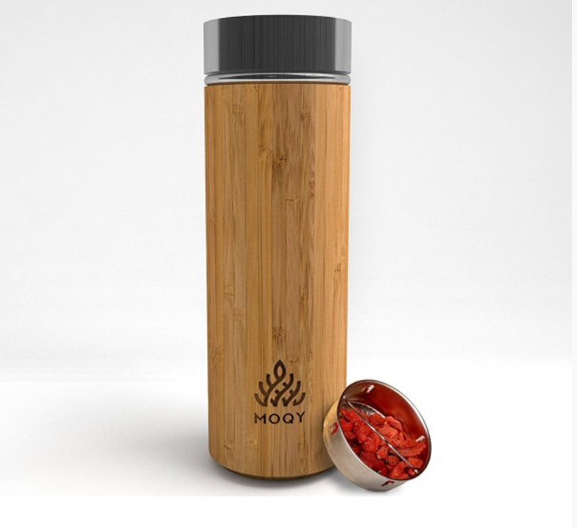 12 oz Vacuum-Sealed Bamboo Water Bottle 6