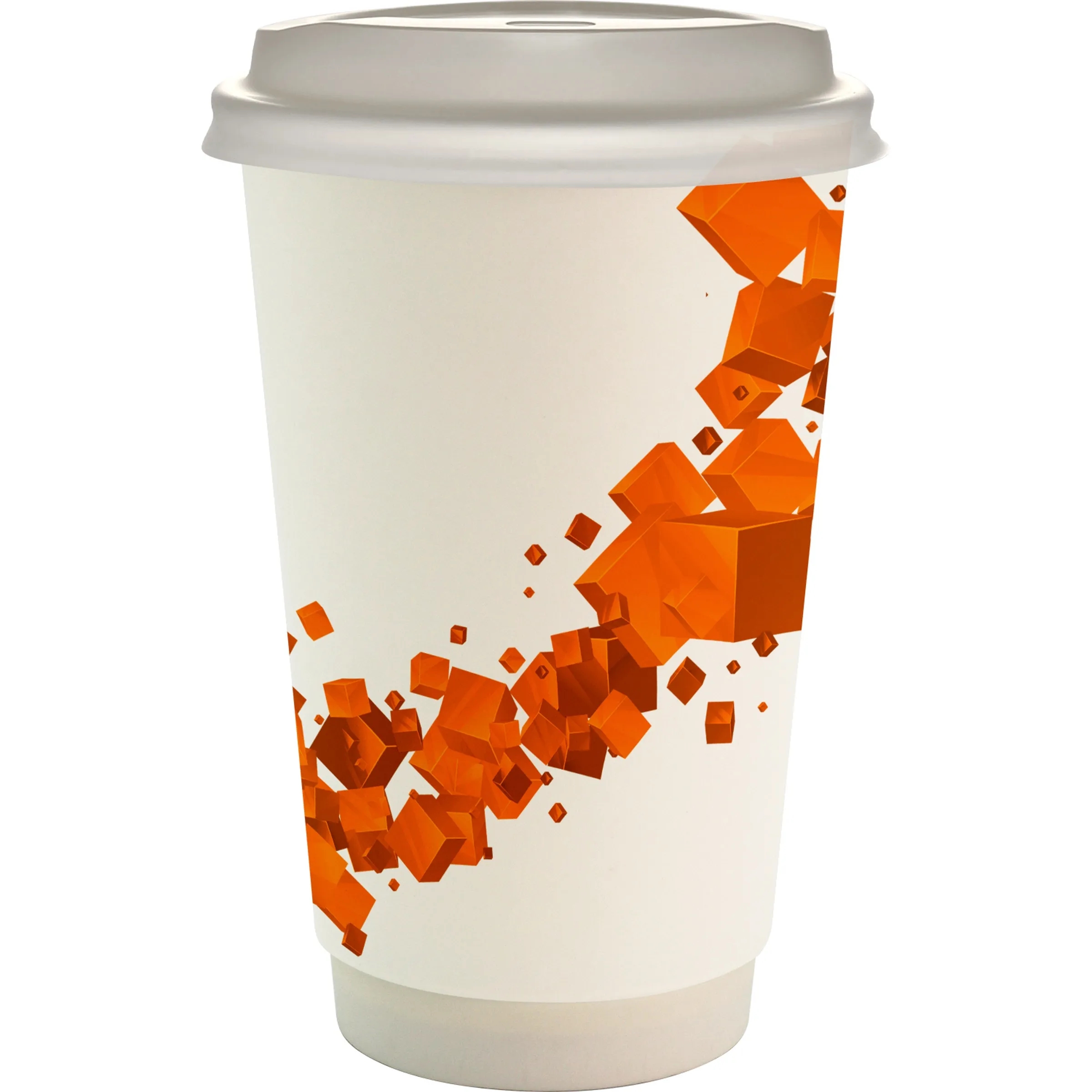 16 oz. Full Color Floating Cube Paper Cup With Lid 7