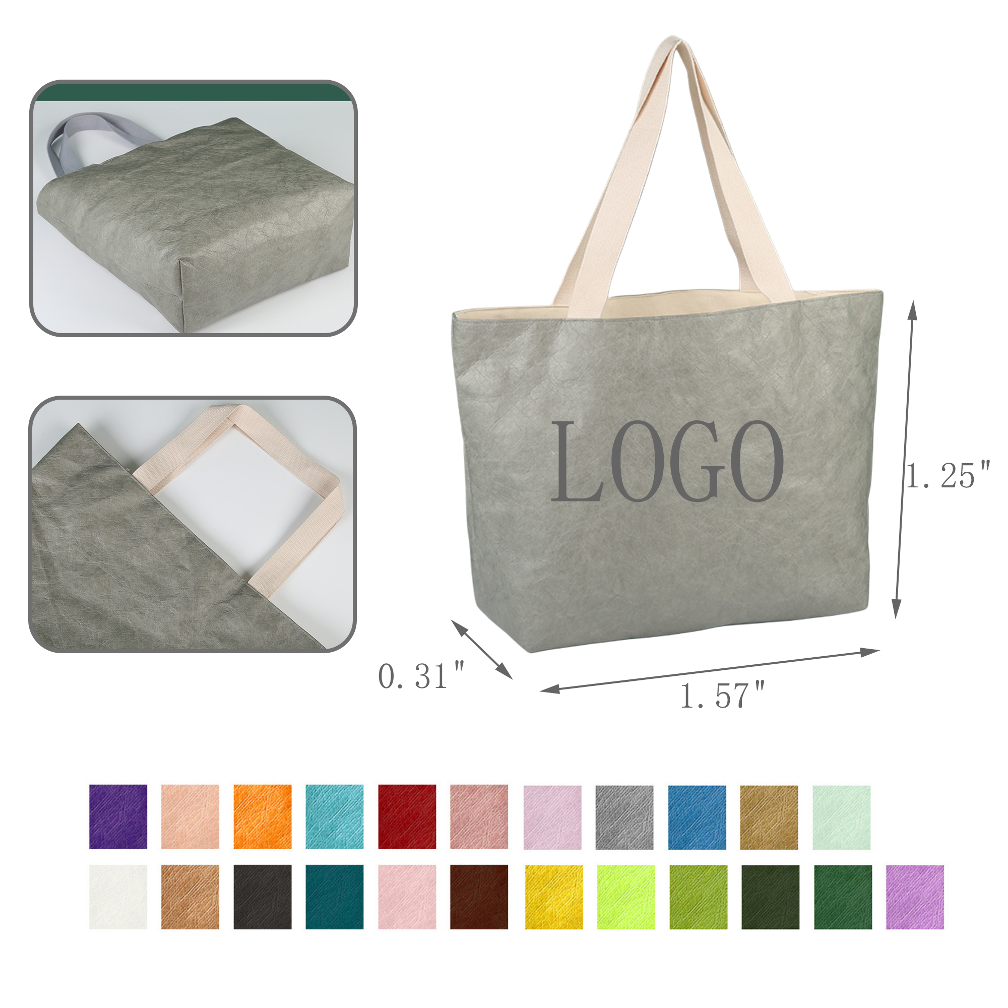 Reusable Canvas Lined DuPont Tote Bag 3