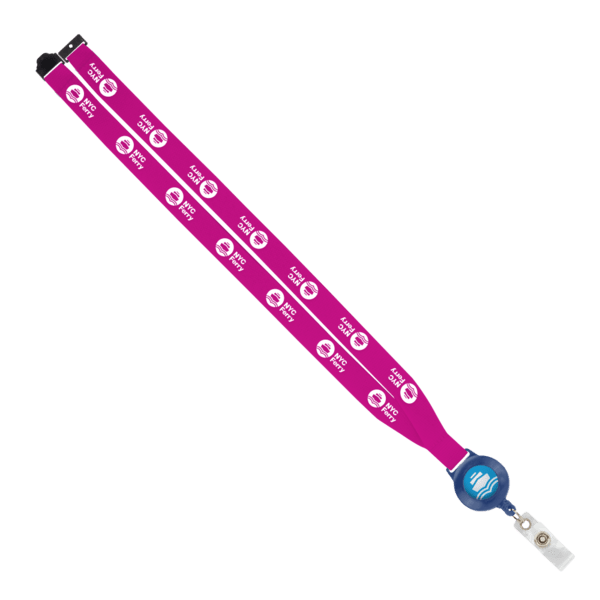 IMPORT 3/4" Polyester Lanyard with Retractable Badge Reel and IPH7 back of neck convenience release. 150