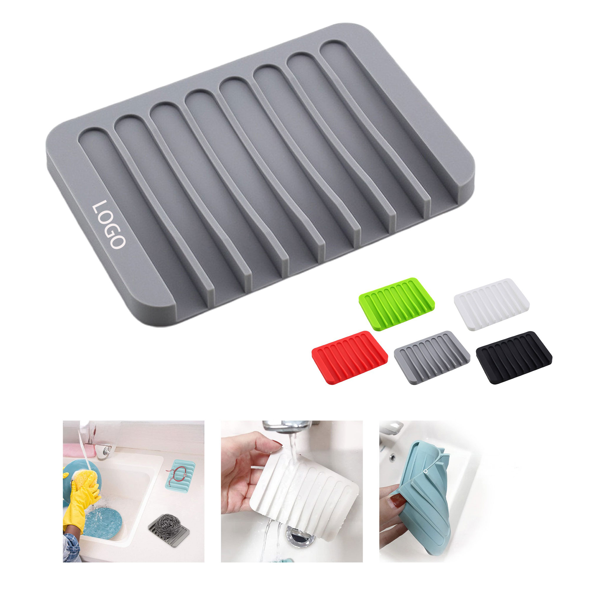 Silicone Bathroom Soap Shelving Saver Holder 4