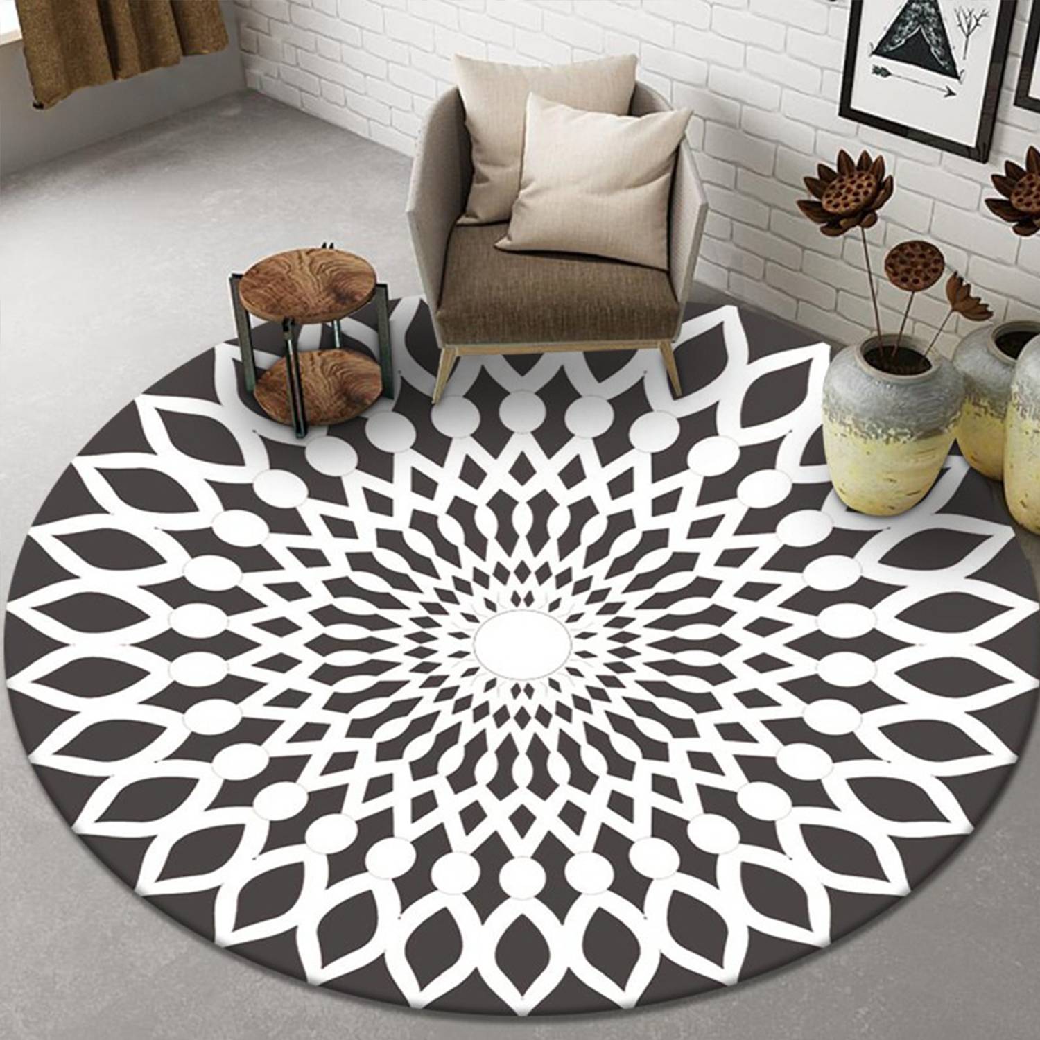 Instagram Style Living Room Circular Carpet 3