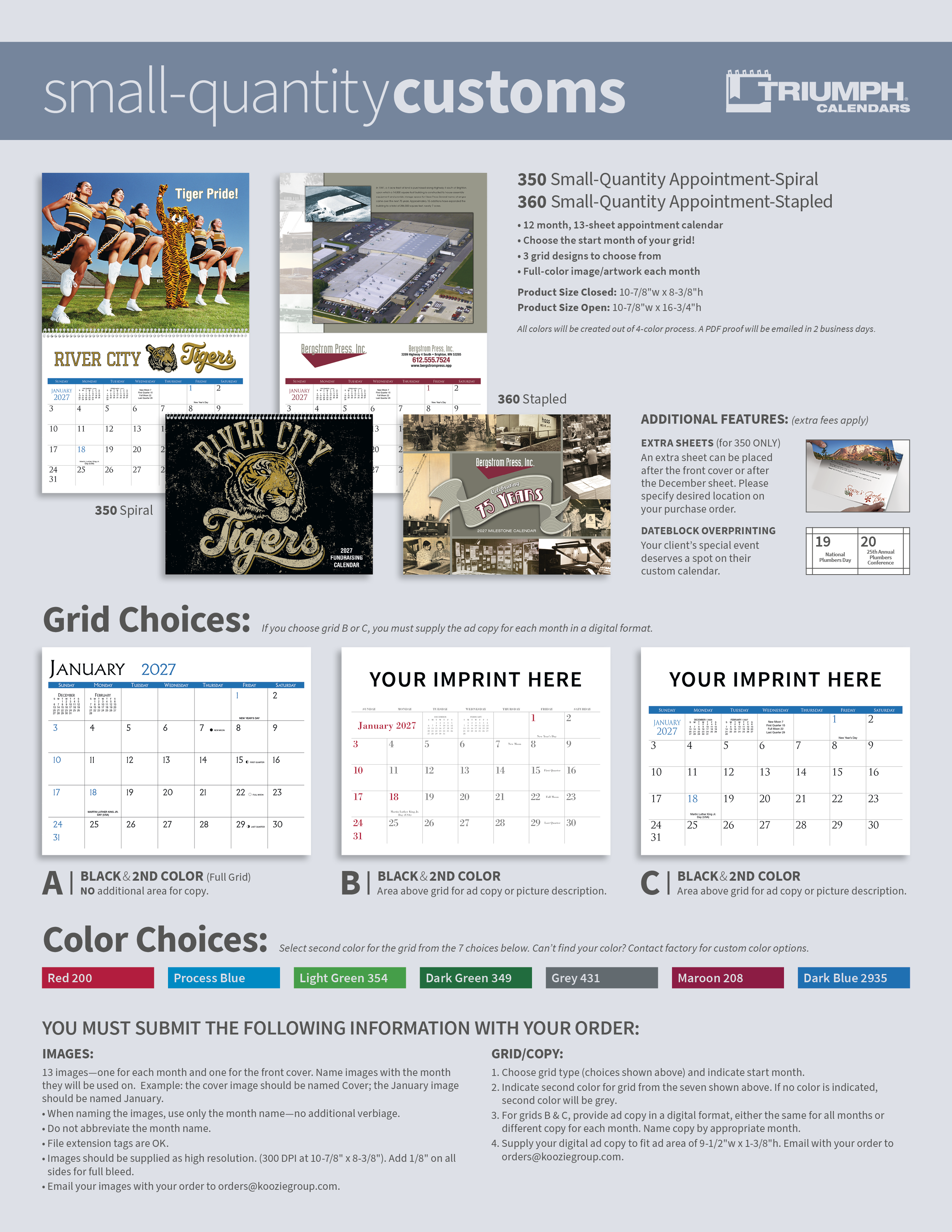 Triumph® Calendars Small Quantity Custom - Stapled Calendar 30