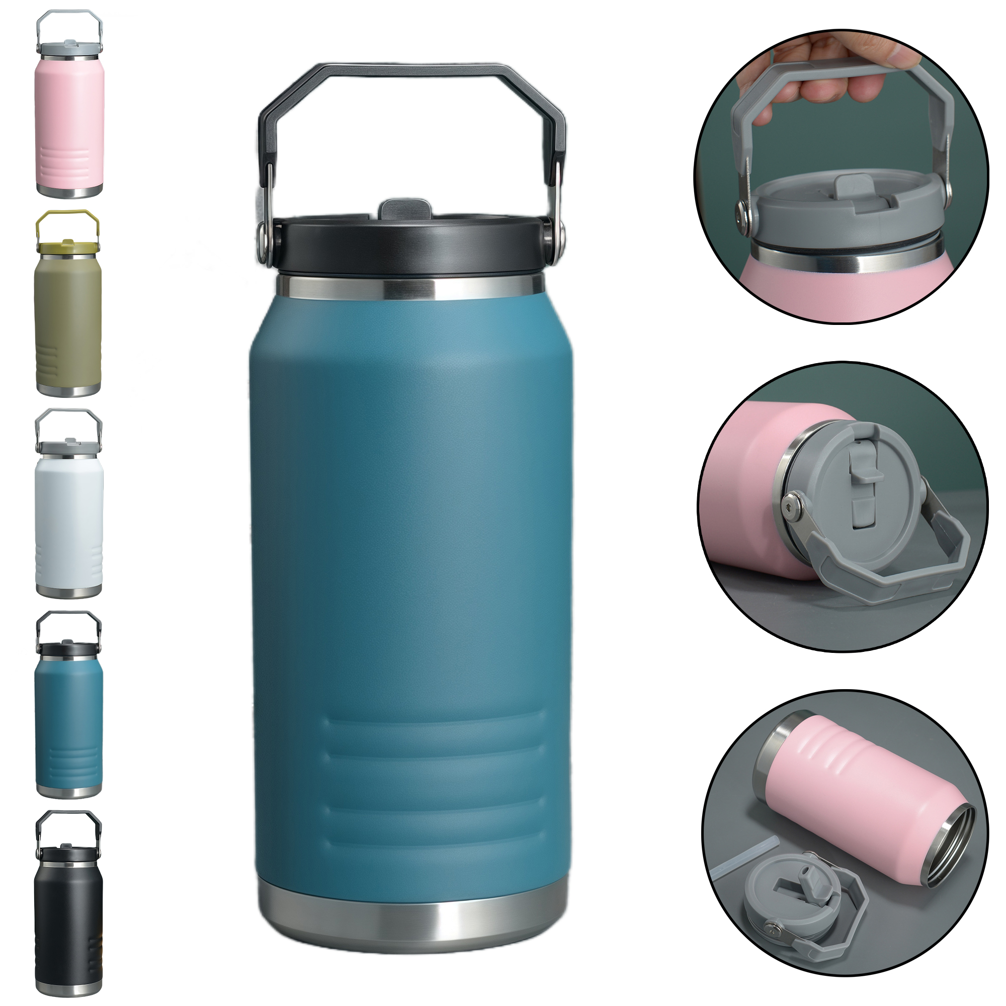 304 Stainless Steel 34oz Large Capacity Tumbler with Handle 1