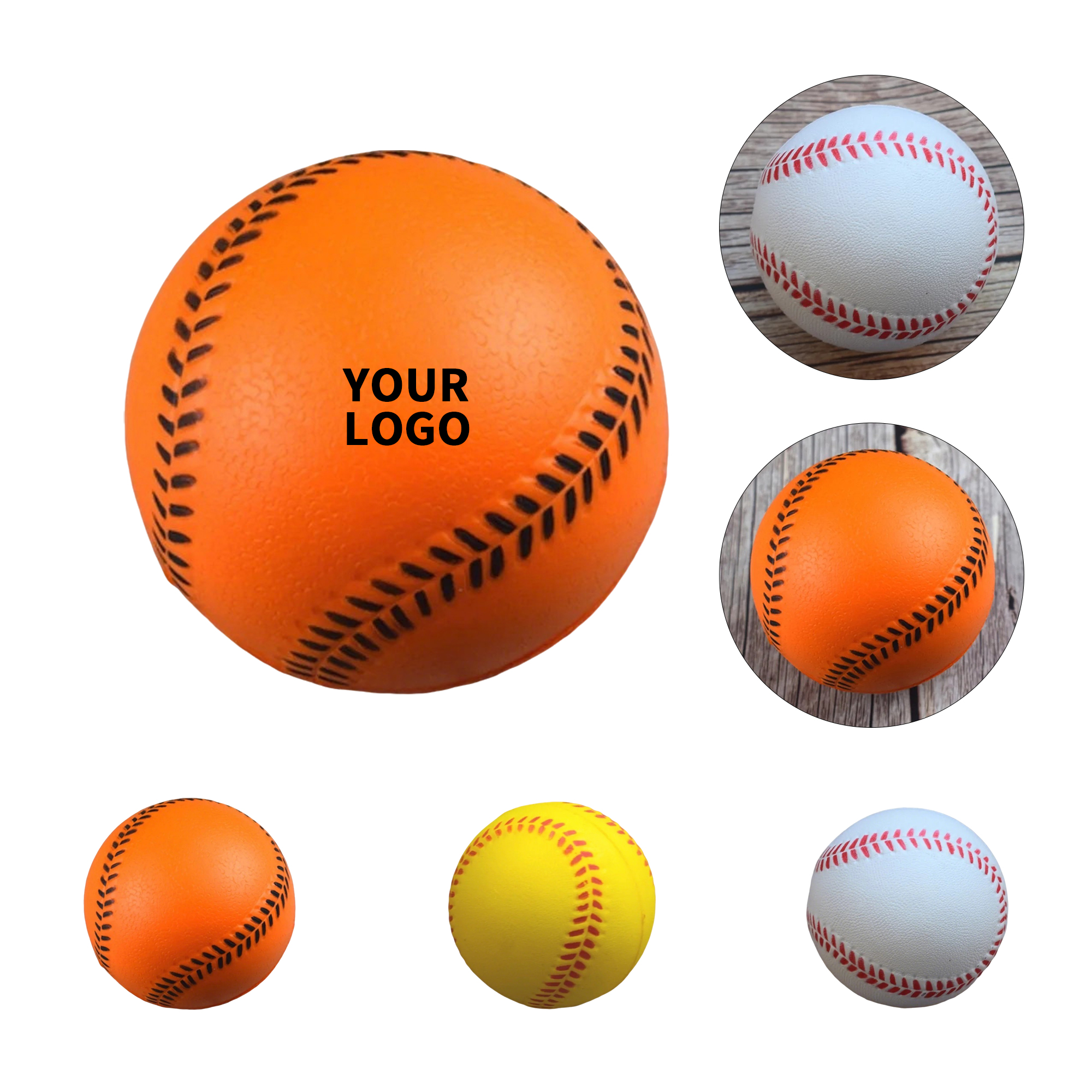 Polyurethane Baseball Stress Ball 2.5" Diameter 3