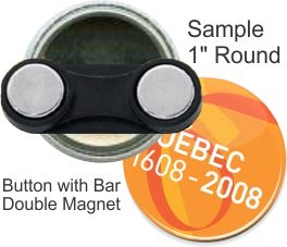 Bar Double Magnet 1 Inch Round Button 2