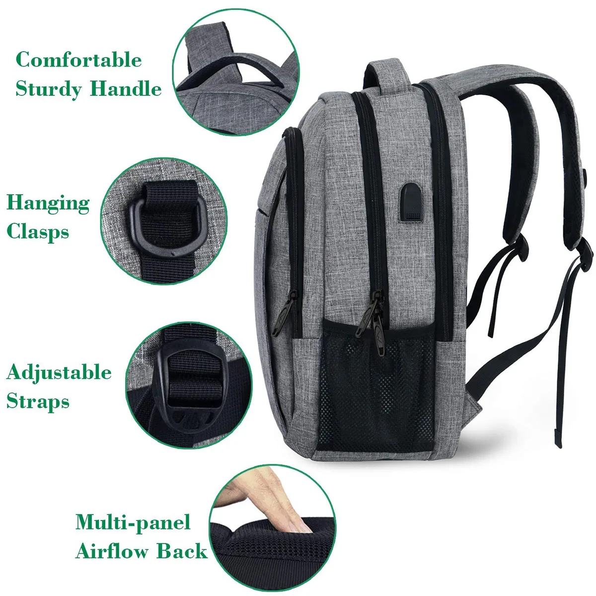 Durable Travel Laptop Backpack with USB Charging Port 1