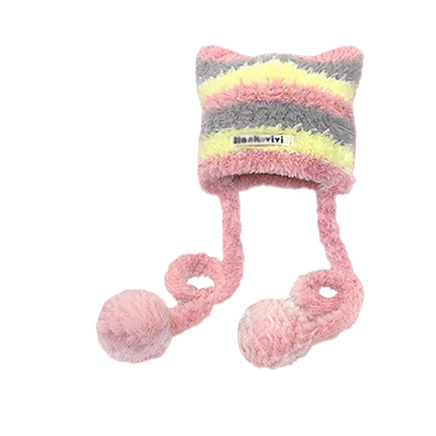 Winter Warm Cute Cat Ears Knitted Beanie Hat 3
