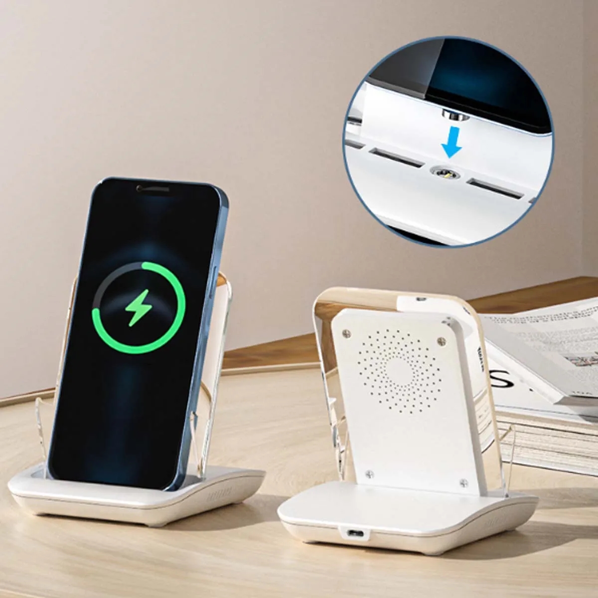 15W Magnetic Wireless Charger Desktop Mobile Phone Holder 5