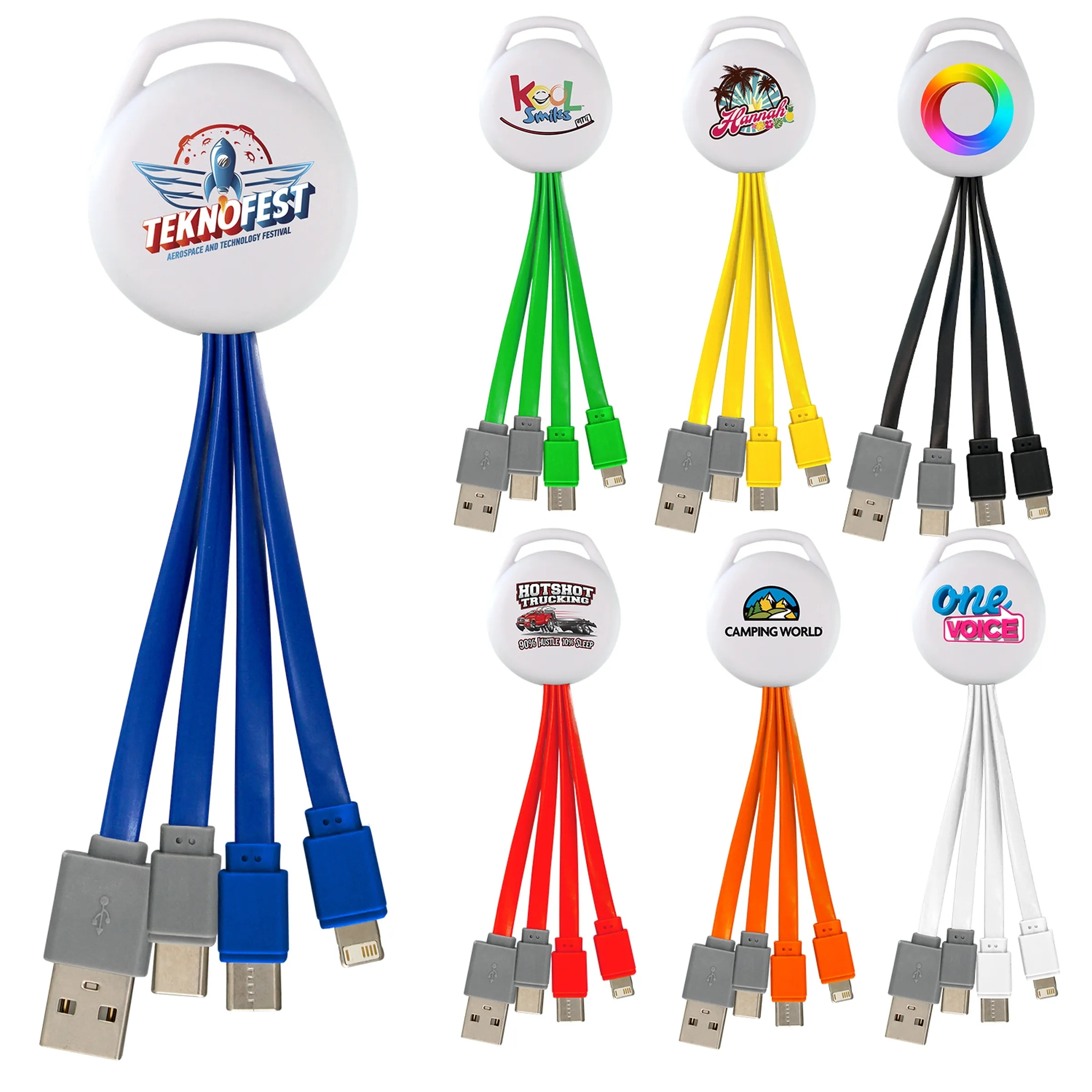 FULL COLOR VIVID DUAL INPUT 3-IN-1 CHARGING CABLE
