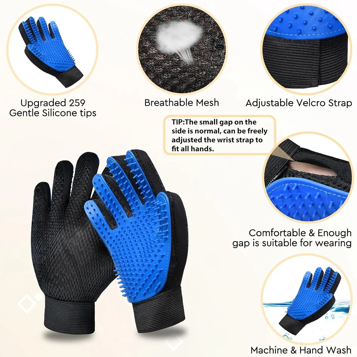 Pet Grooming Glove Hair Remover Brush 2