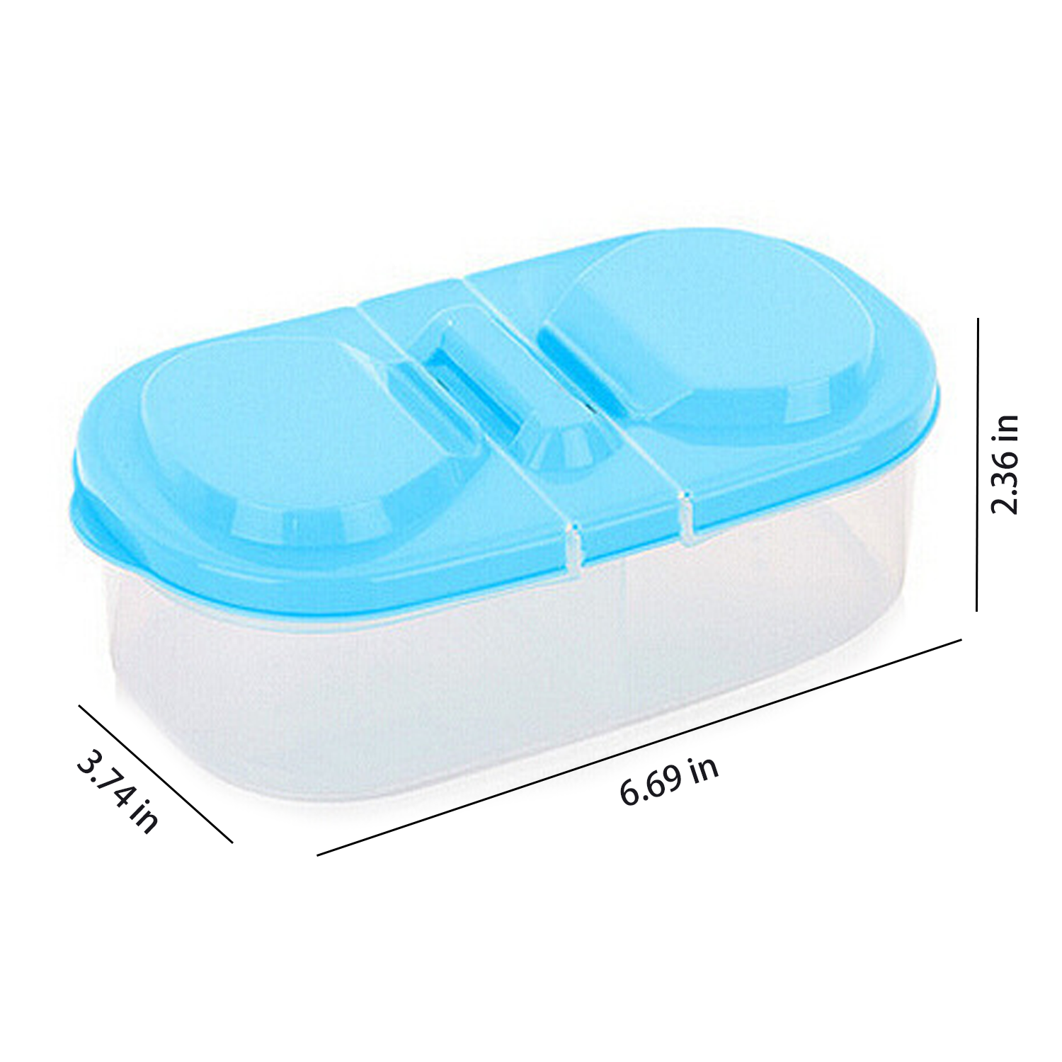 Double Compartment Covered Plastic Food Storage Box 4