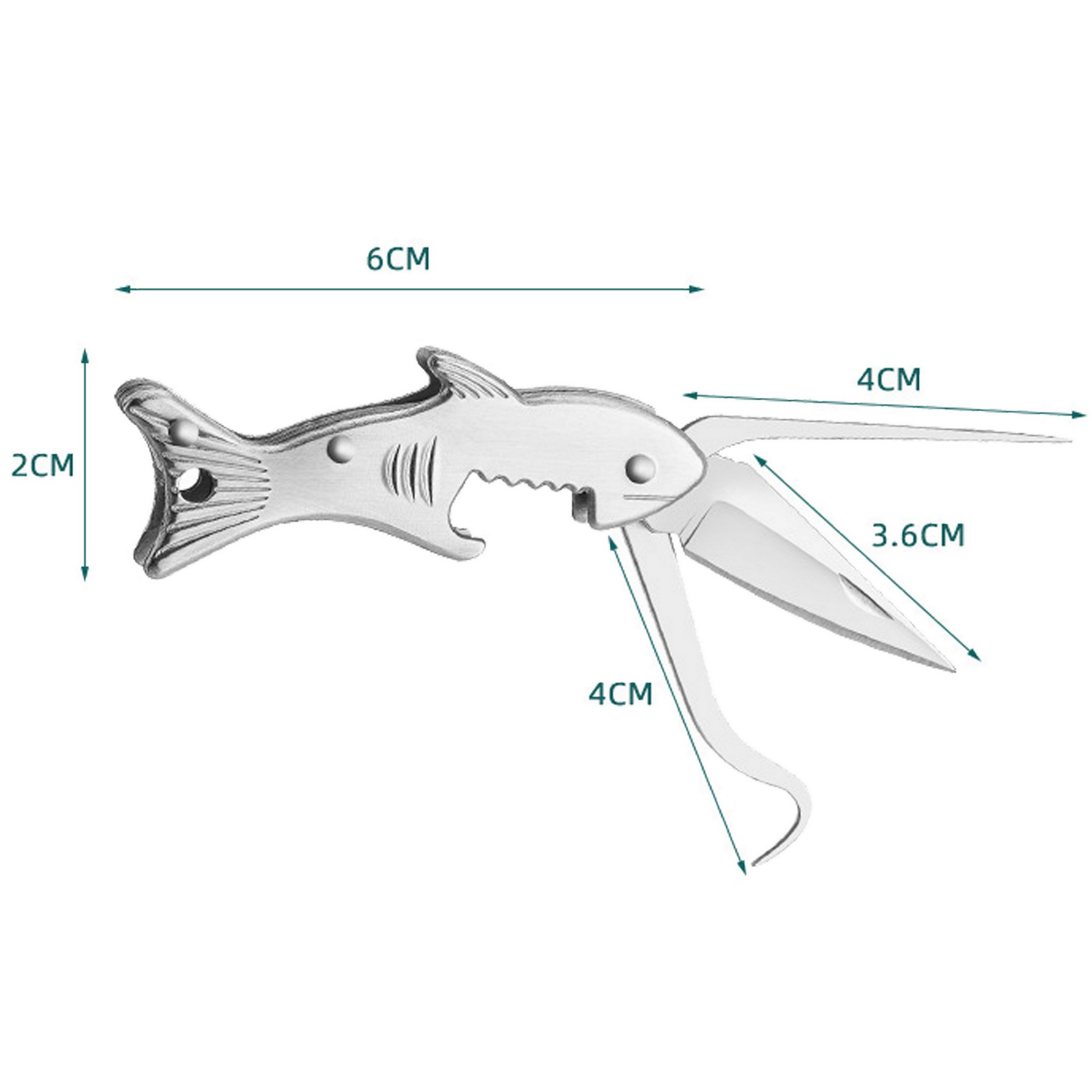 Shark-shaped Folding Knife With Keychain 3