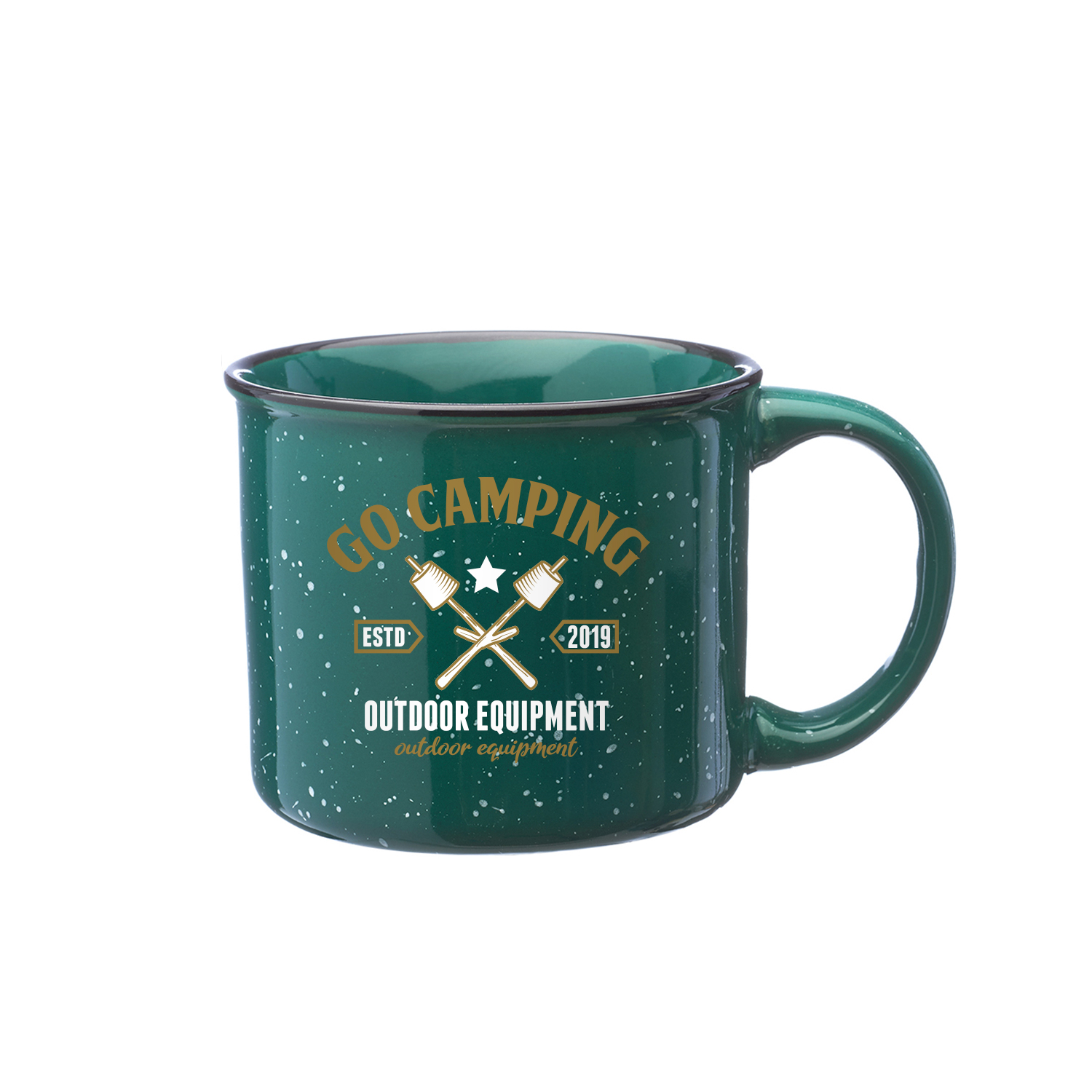 13 oz. Ceramic Campfire Custom Coffee Mug (2 Color Imprint) 10