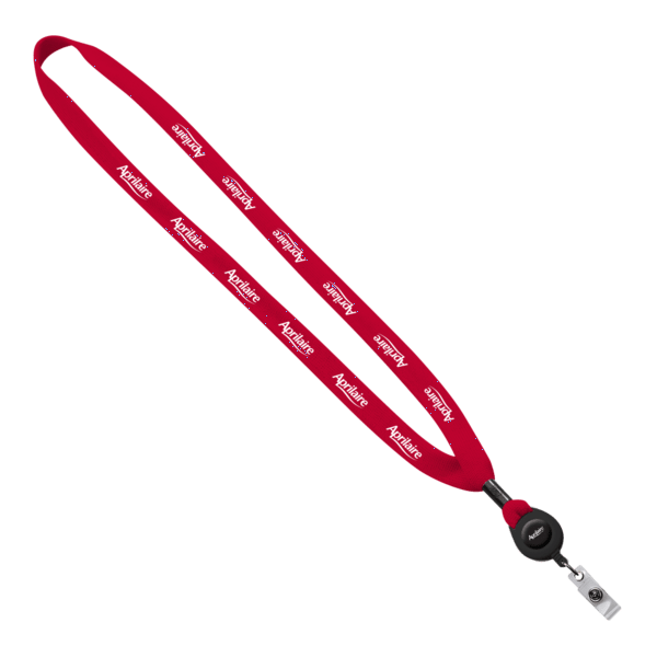 5/8" New Polyester "Shoelace" Lanyard with Retractable Badge Reel 69