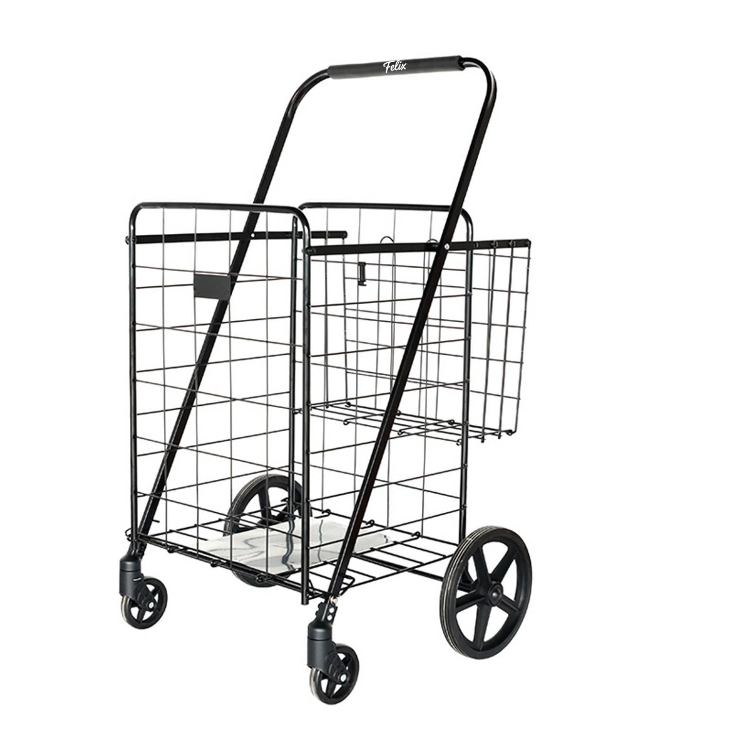 Foldable Wheeled Steel Shopping Hand Cart 7