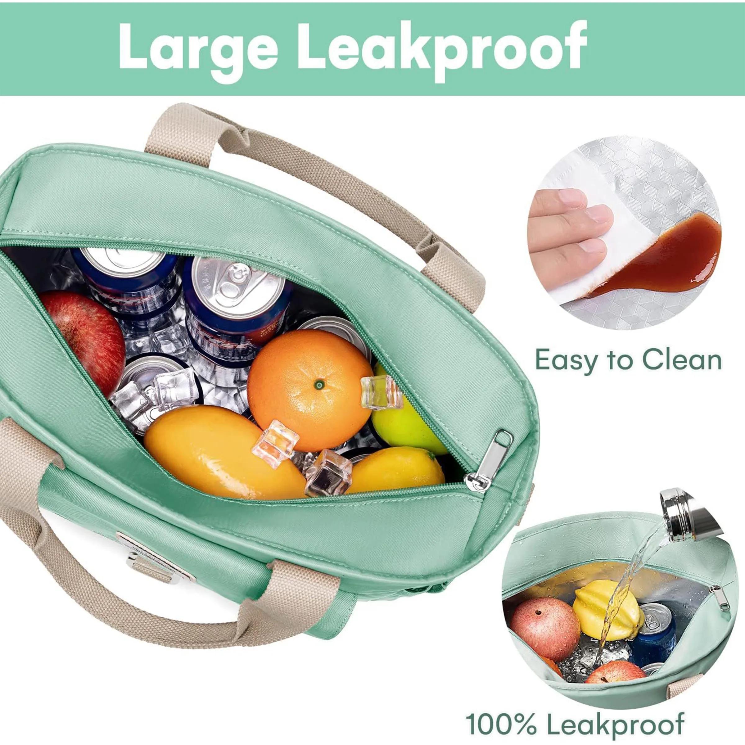 Waterproof Oxford Cloth Large Capacity Insulated Lunch Bag 4