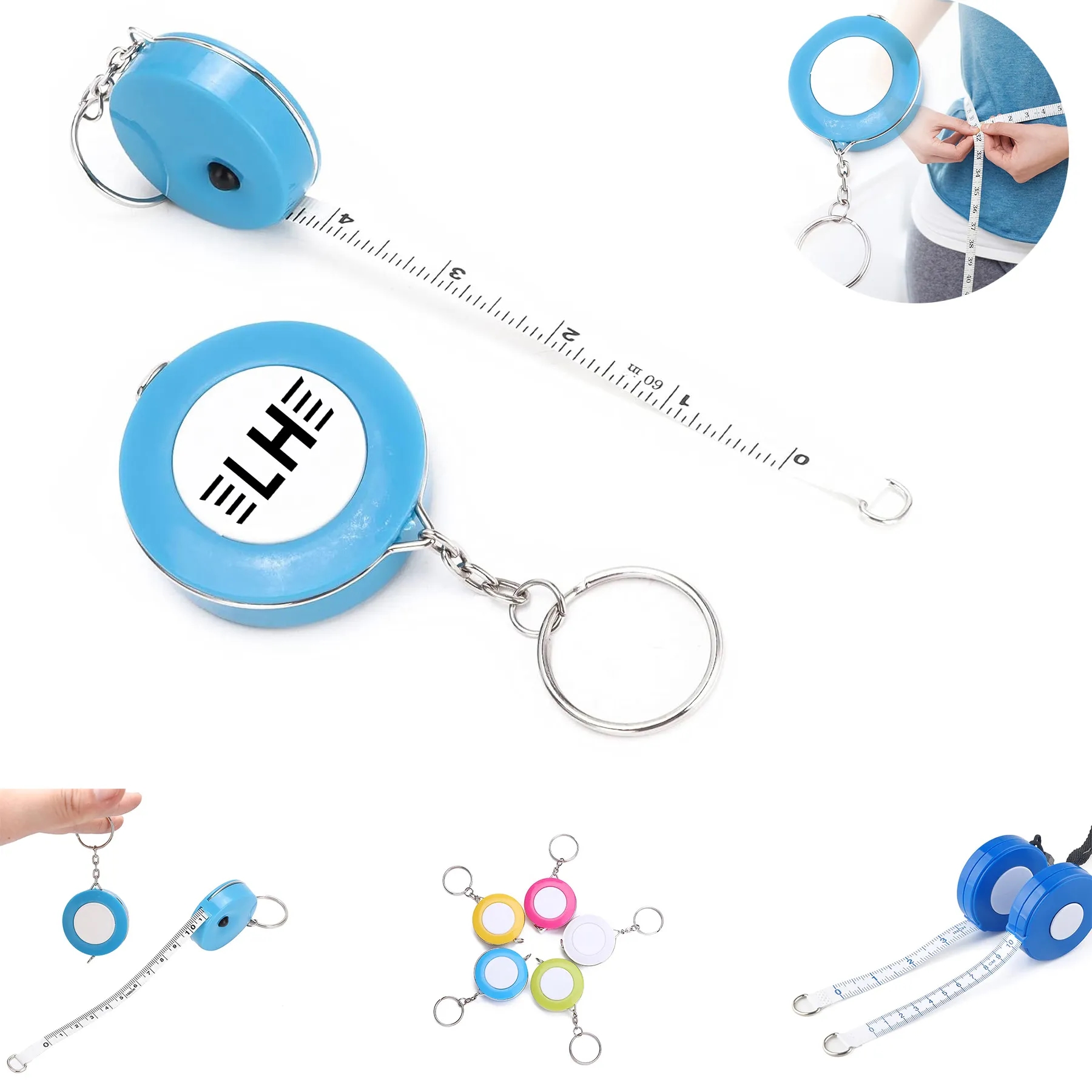 Dual-Side Retractable Tape Measure with Keyring 4