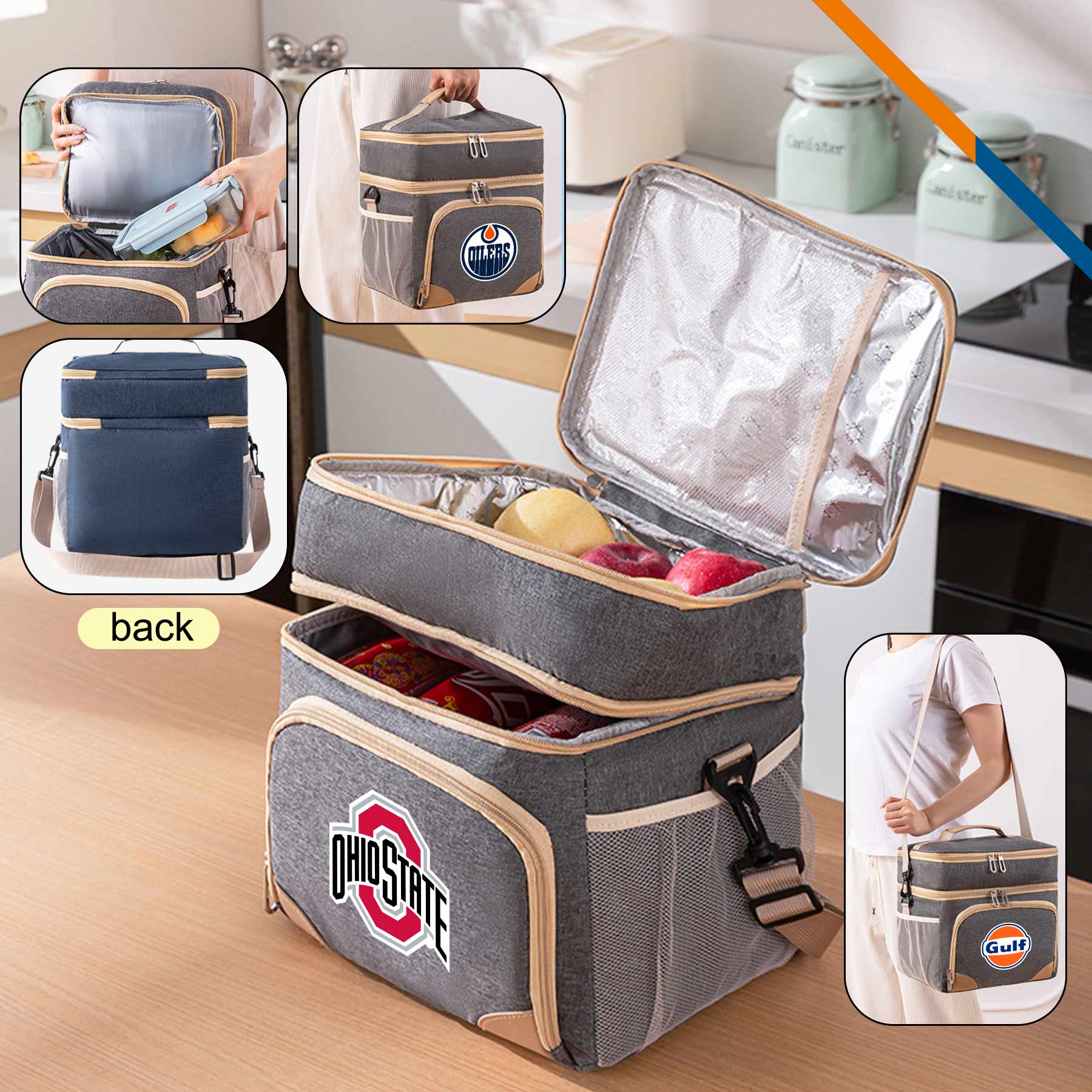Nixi Double Layer Insulated Cooler Lunch Bag 5