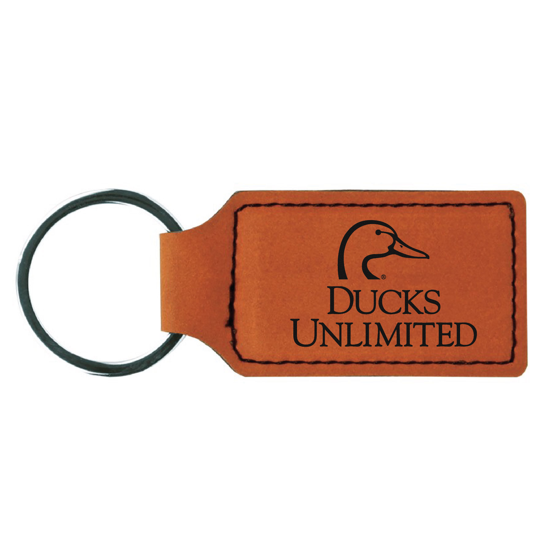 Rawhide Leatherette Rectangle Keychain