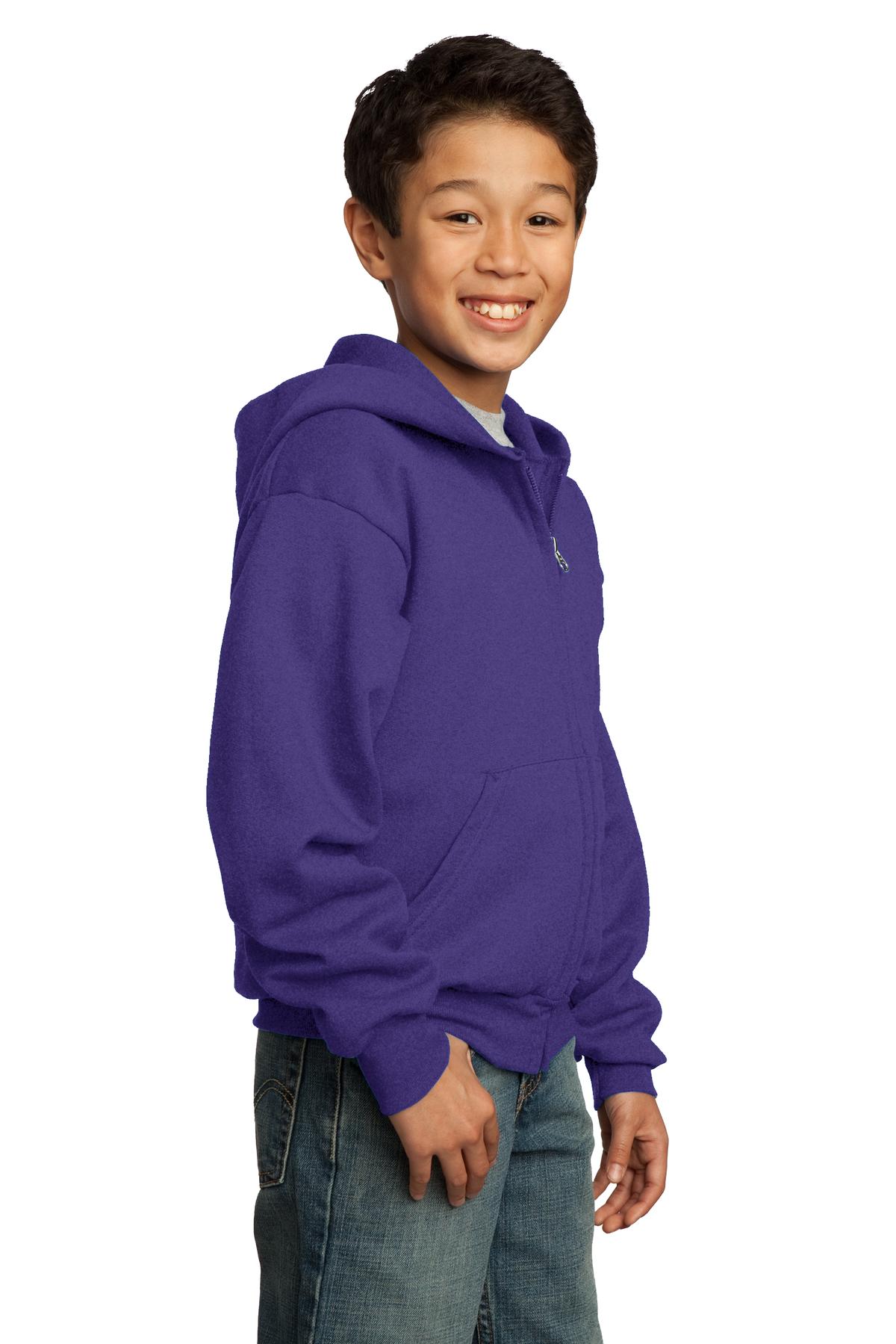 Port & Company® Youth Core Fleece Full-Zip Hooded Sweatshirt 94