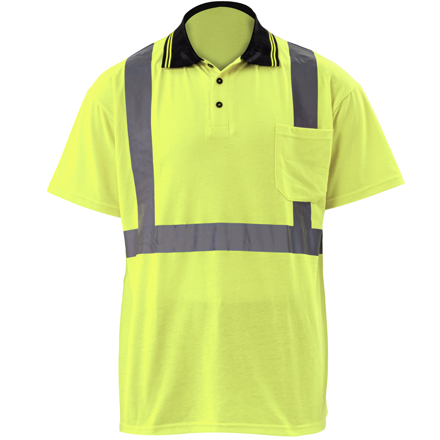Class 2 Cotton Knitted Reflective Tape Polo Shirt with Pocket 6