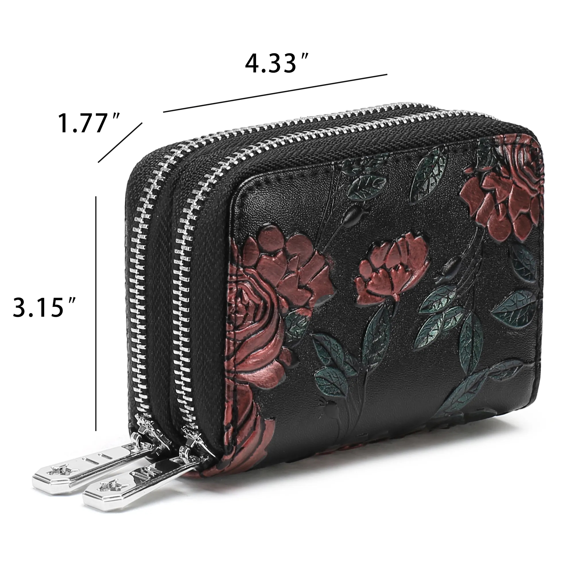 RFID Double Zipper Multifunctional Wallet 2