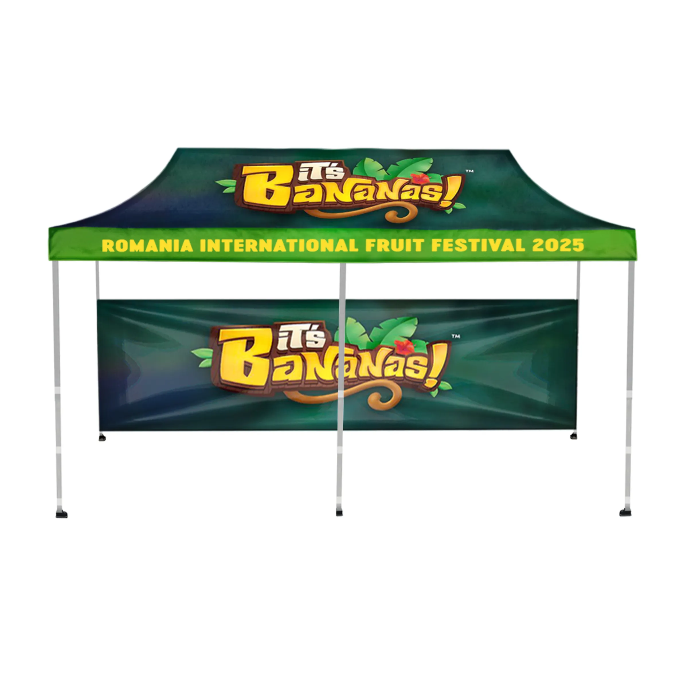 10'x20' Tent Canopy w frame, 1 long half wall 4