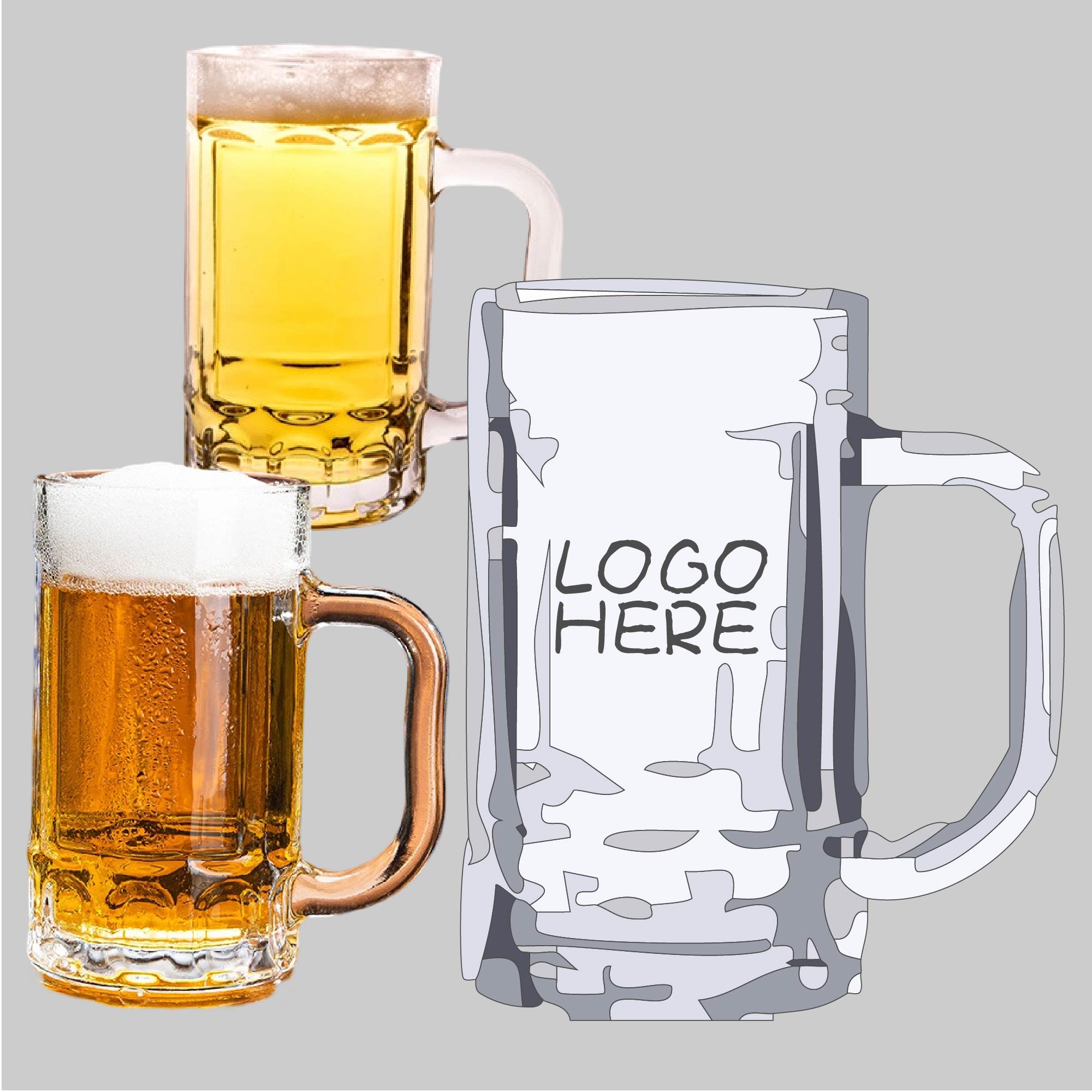 12 oz. Glass Mug-Frosted Etched 1