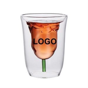 Rose Double Wall Glass Cup 7