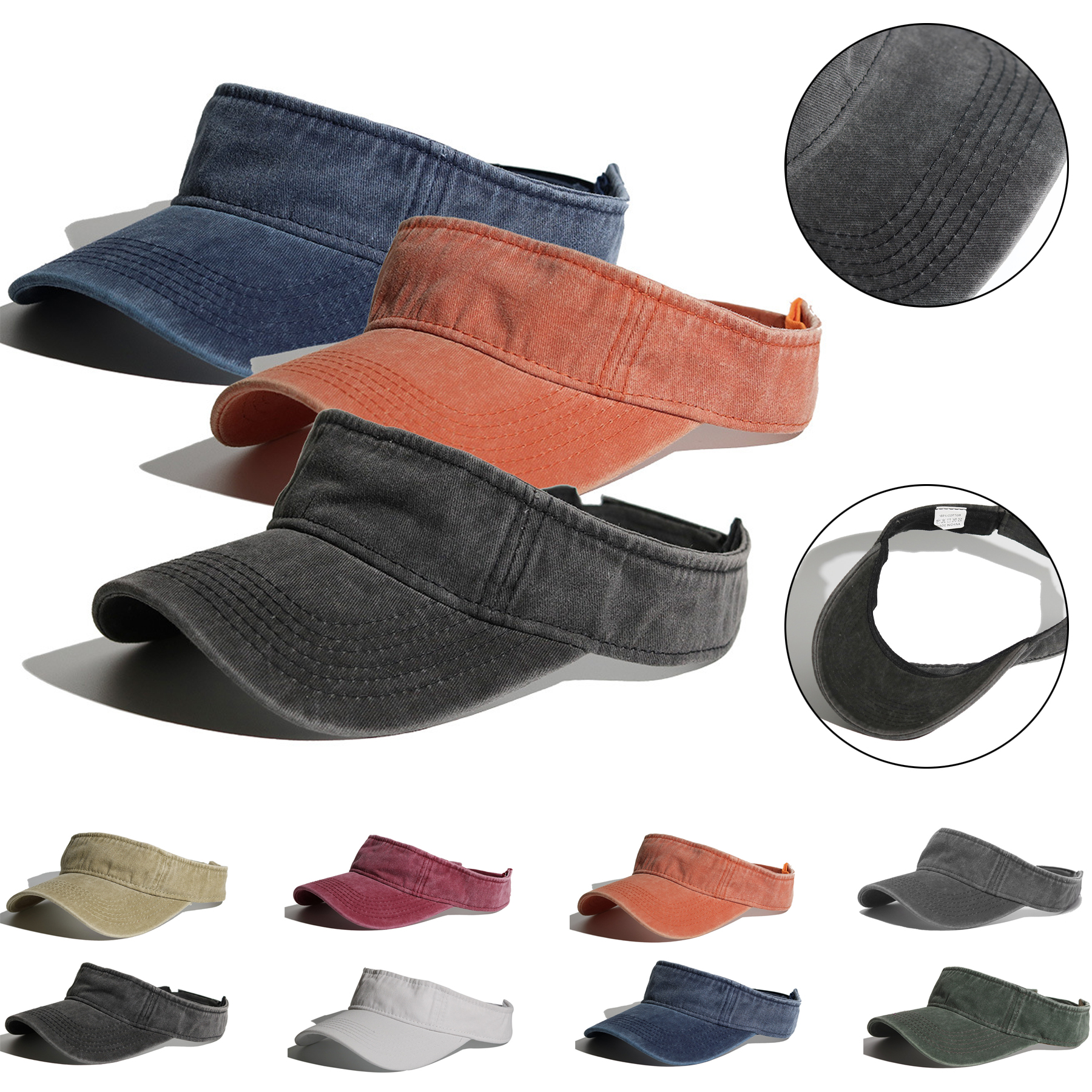 Adjustable Sports Sun Visor Hats Cotton 2