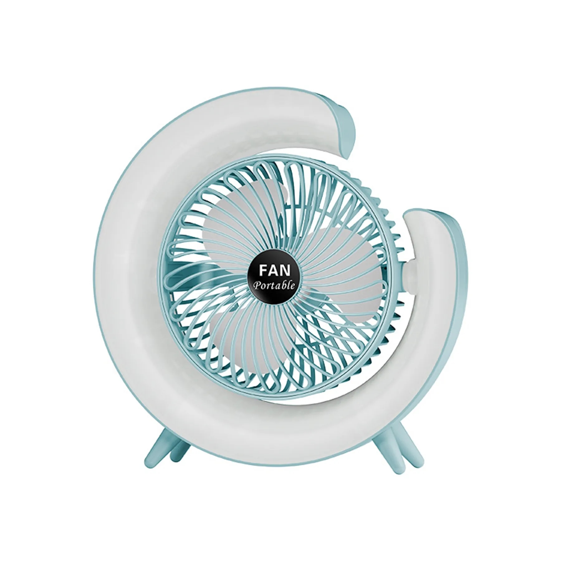 800 mAh Chargeable G Shape 7 Colorful LED Light Tabletop Fan 6