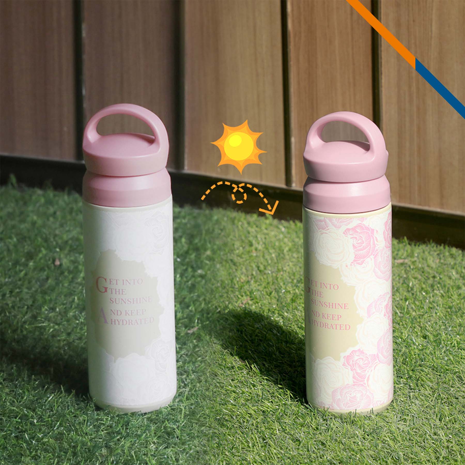 Auvia UV Color Changing Vacuum Water Bottle - 17 OZ., custom water bottle with logo imprint 7