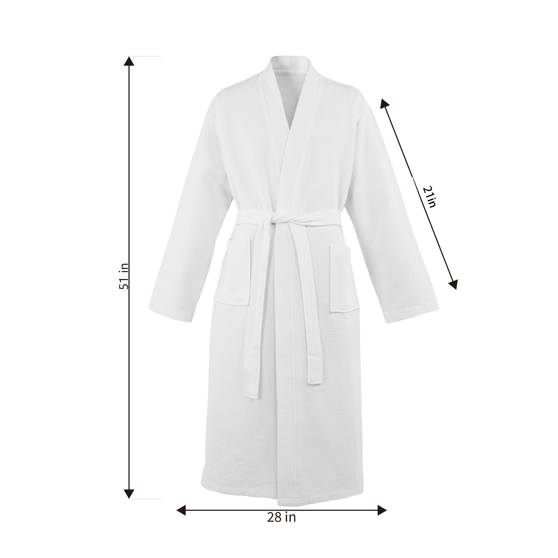 100% Cotton Waffle Kimono Robe 6